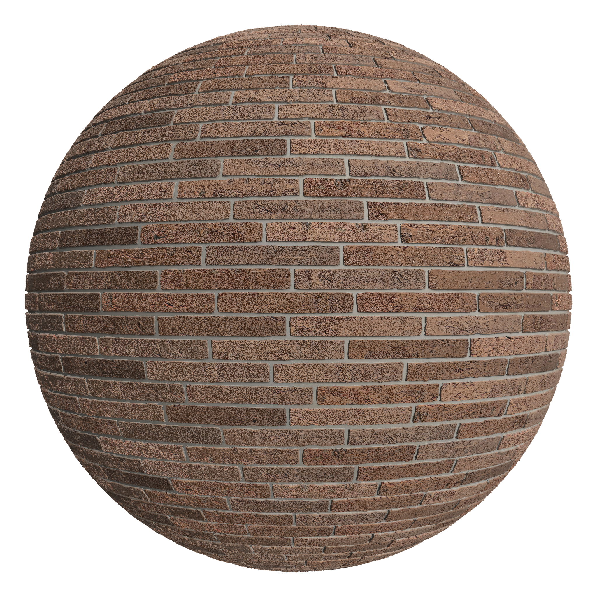 3D sphere preview of Creased Brick Staggered seamless texture