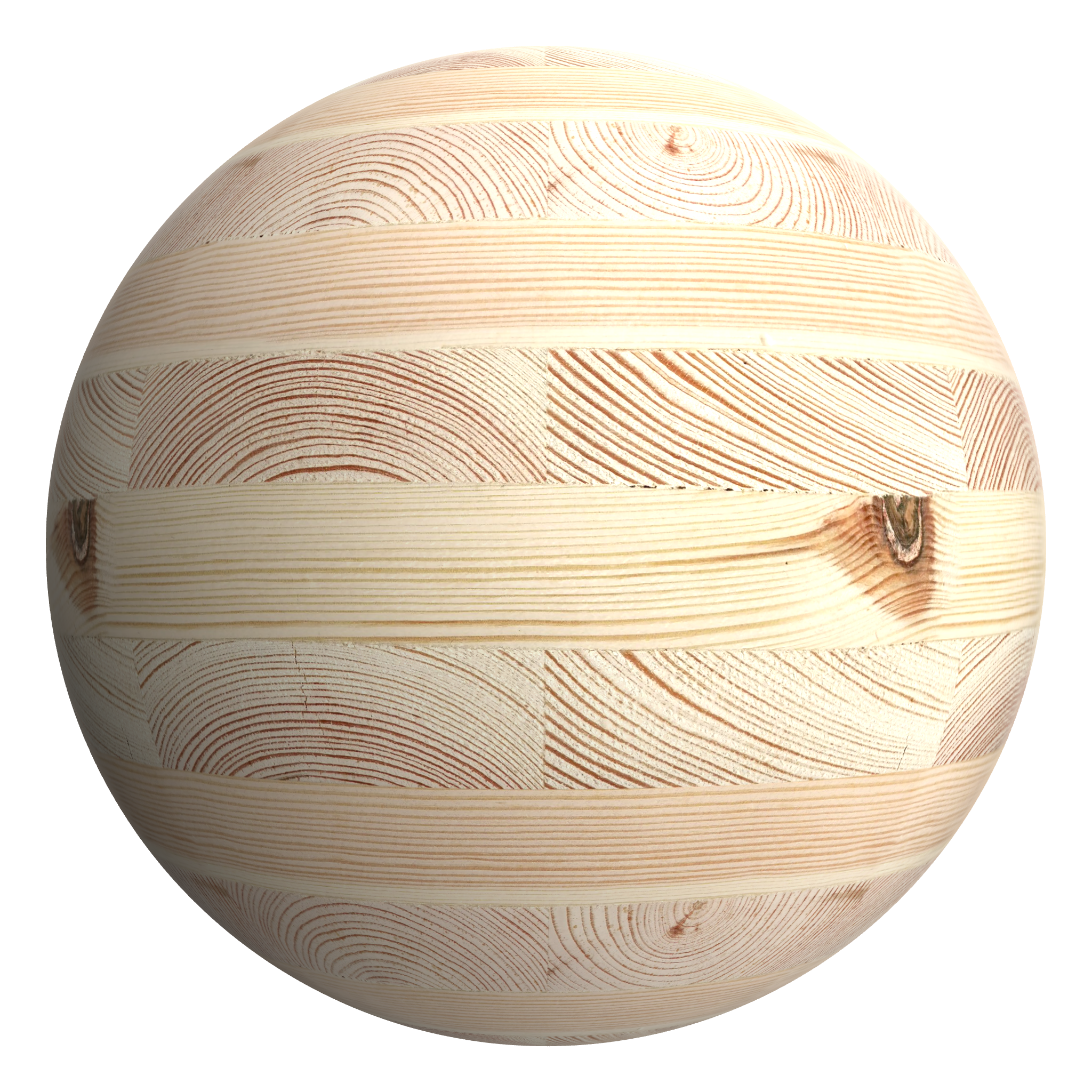 3D sphere preview of Cross Laminated Timber (CLT) End Grain seamless texture