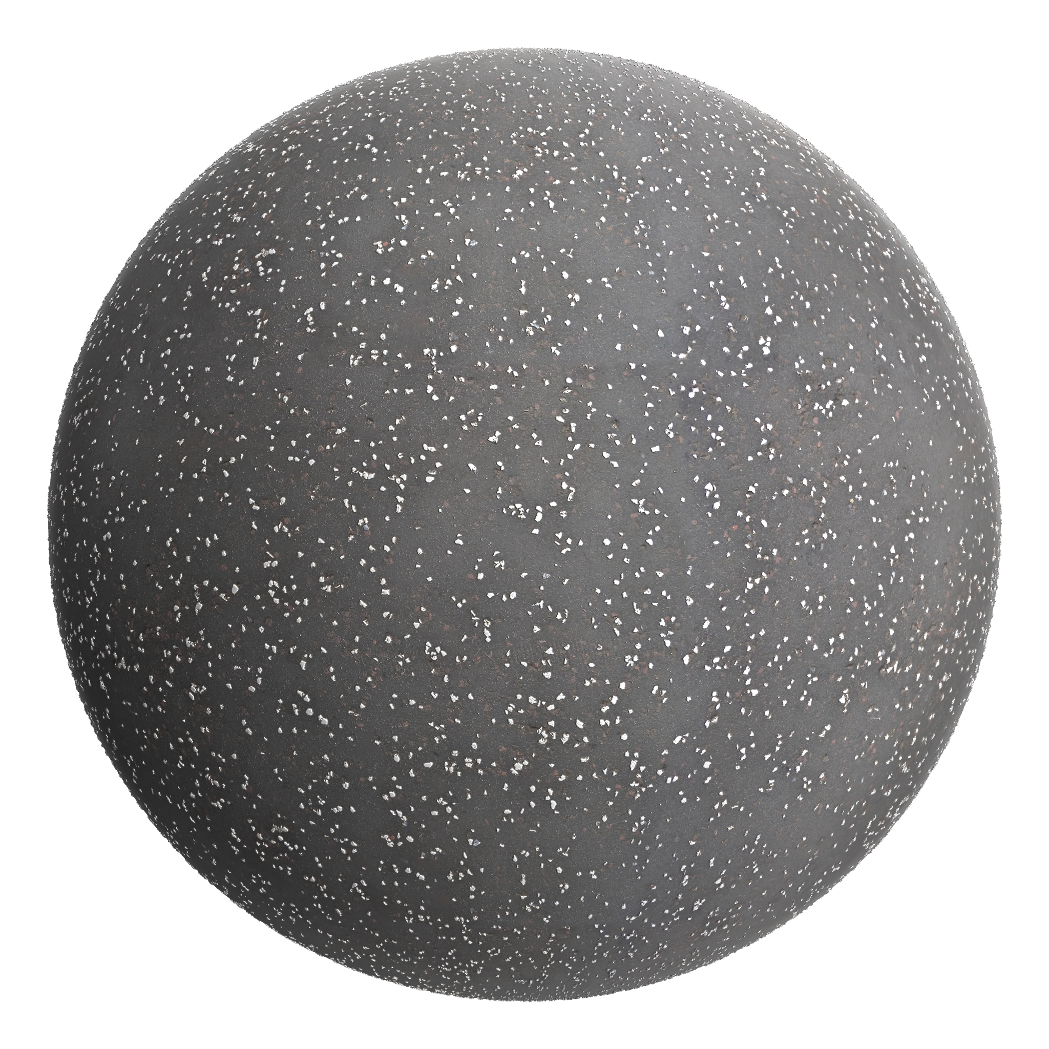 3D sphere preview of Crushed Stone Asphalt seamless texture