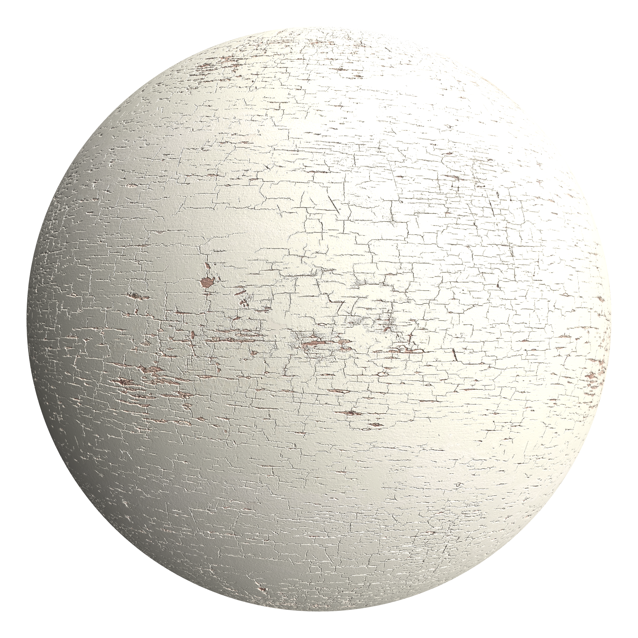 3D sphere preview of Distressed Paint on Wood seamless texture