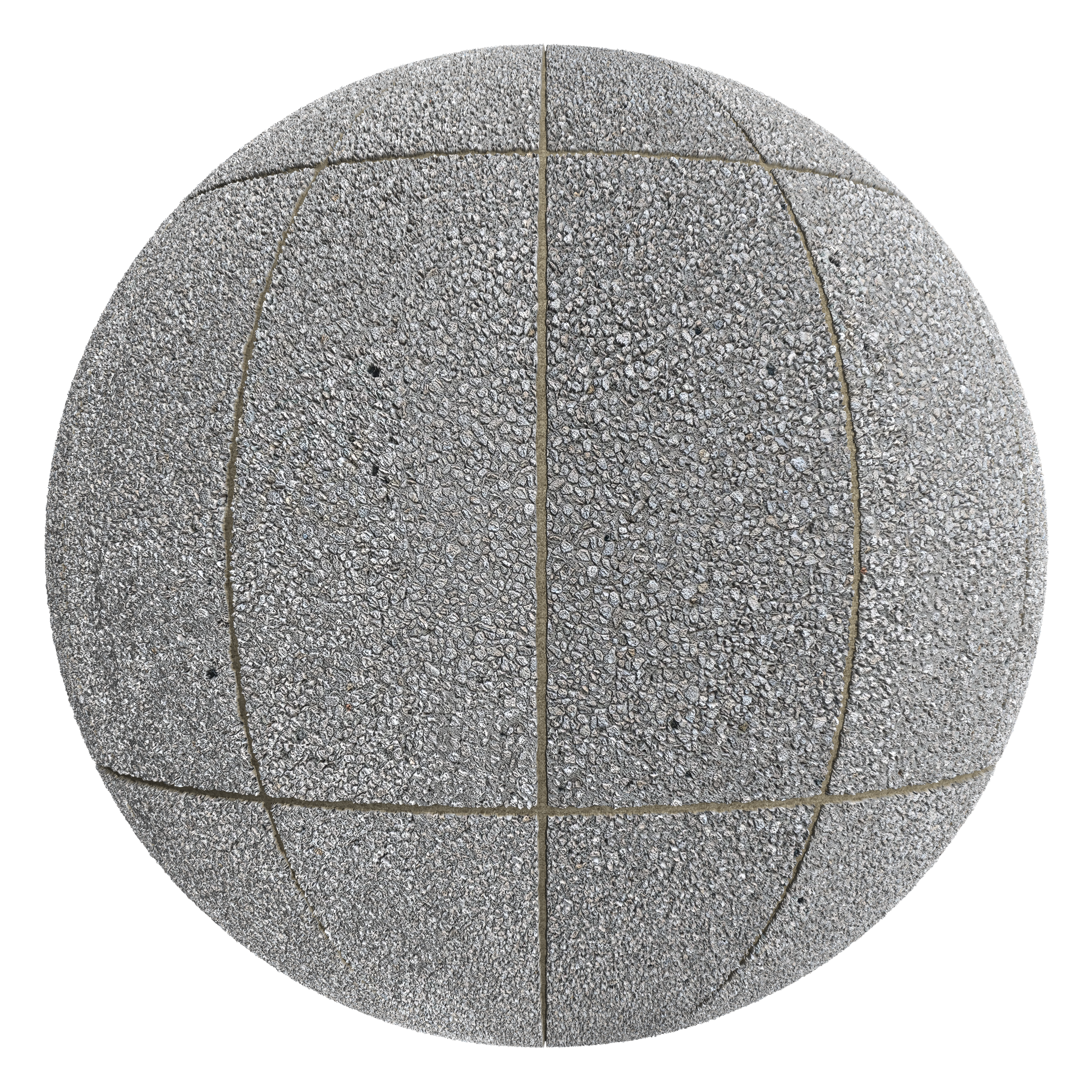3D sphere preview of Exposed Aggregate Stack seamless texture
