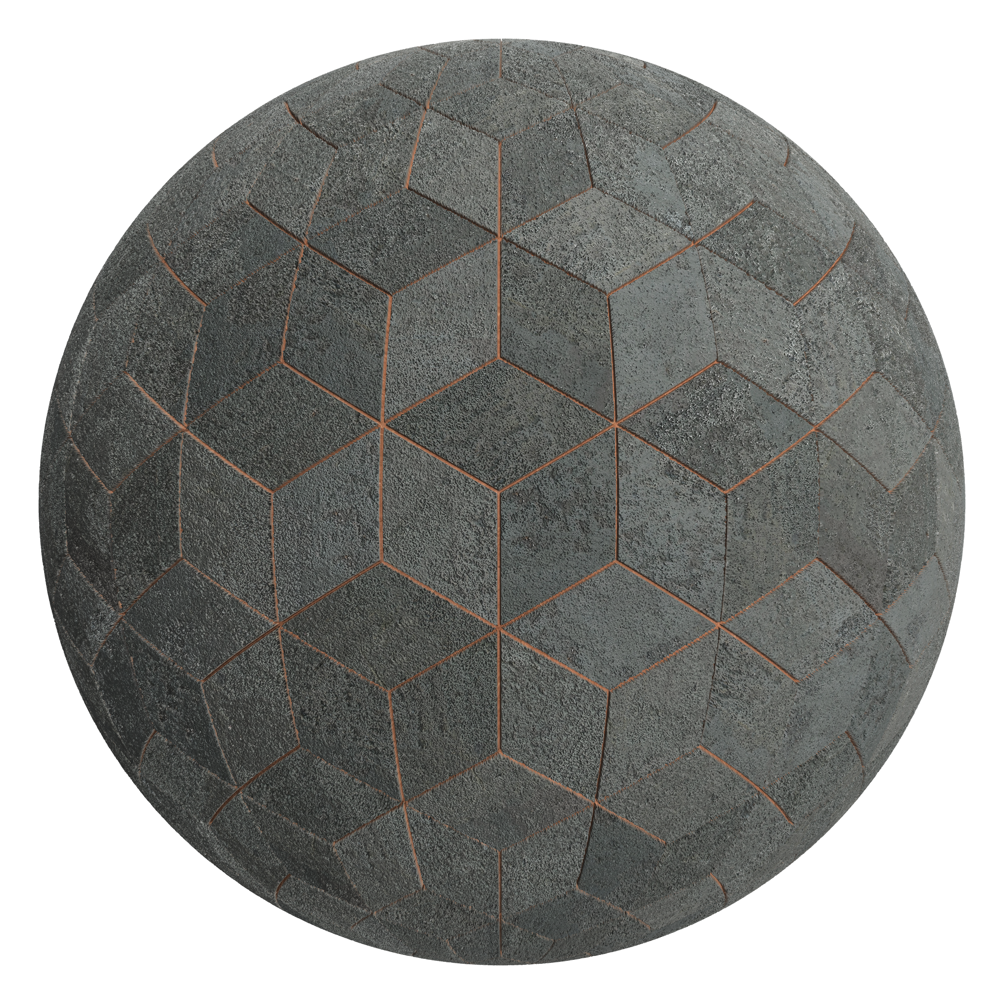 3D sphere preview of Flagstone Cubic seamless texture