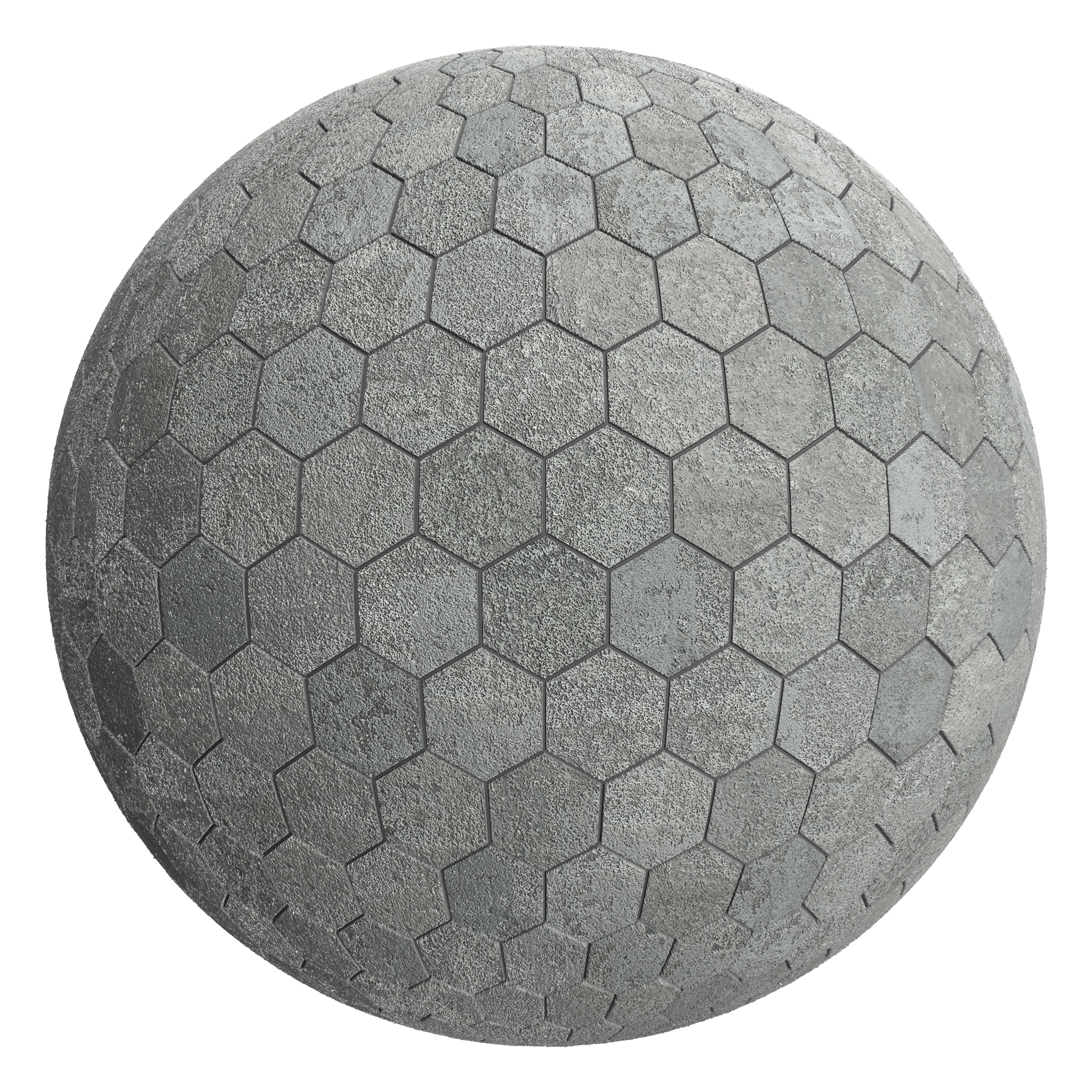 3D sphere preview of Flagstone Hexagonal seamless texture