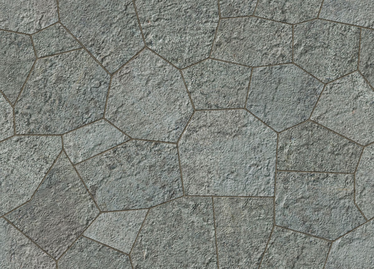 A seamless stone texture with flagstone blocks arranged in a Rubble pattern