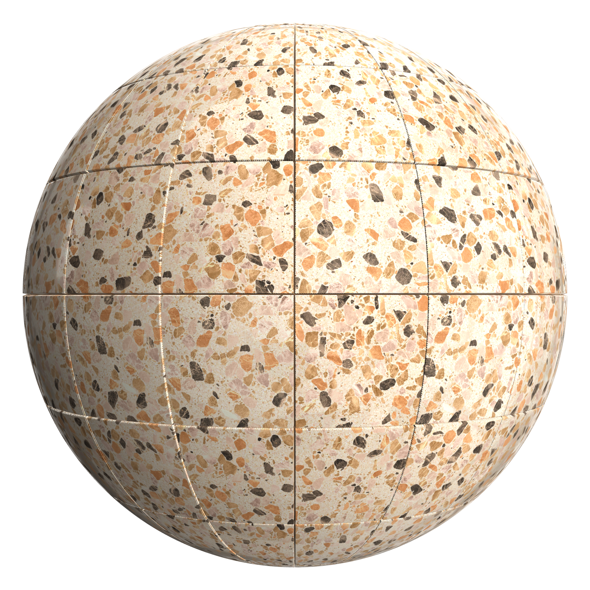 3D sphere preview of Galletta Terrazzo Stack seamless texture