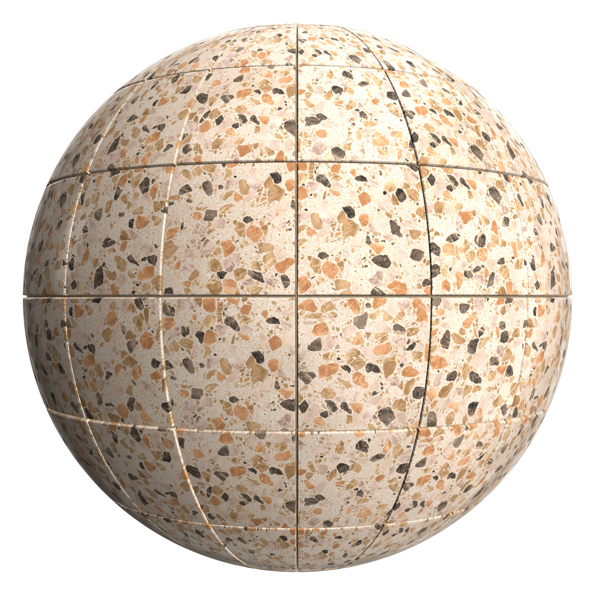 3D sphere preview of Galletta Terrazzo Stack seamless texture