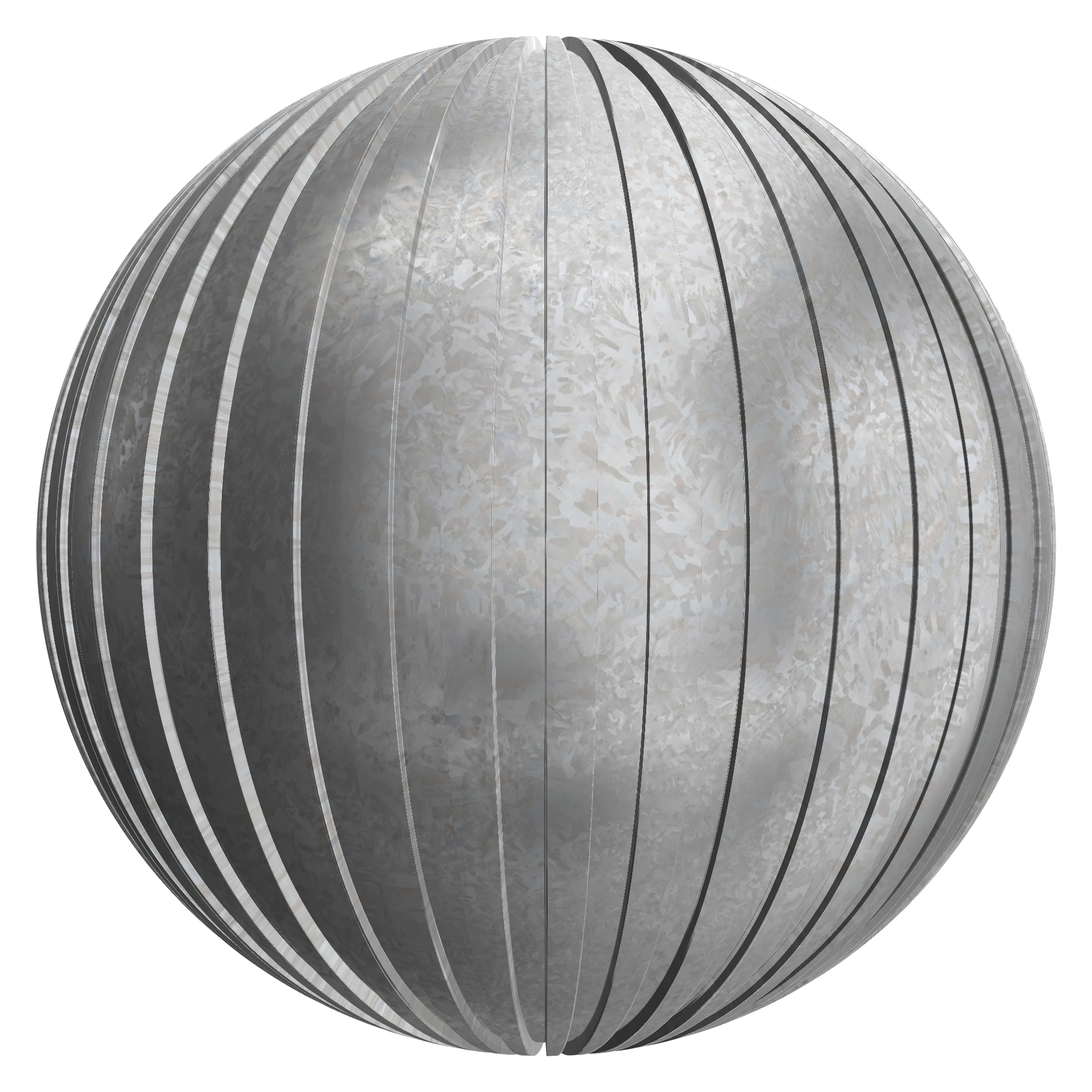 3D sphere preview of Galvanised Steel Box Cladding seamless texture