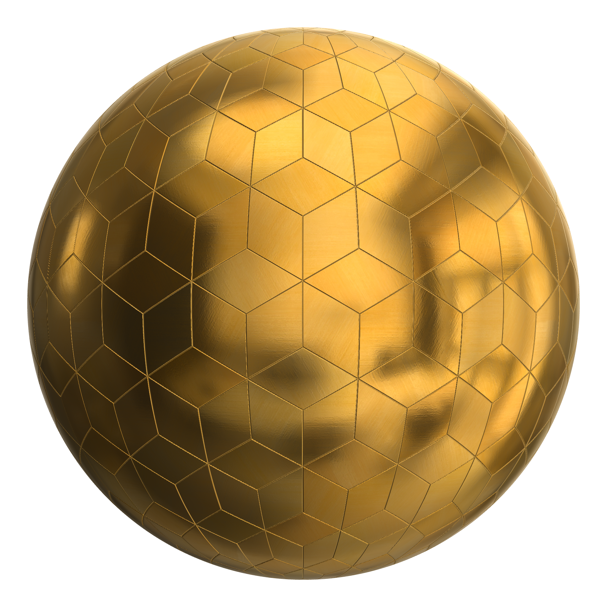 3D sphere preview of Gold Cubic seamless texture