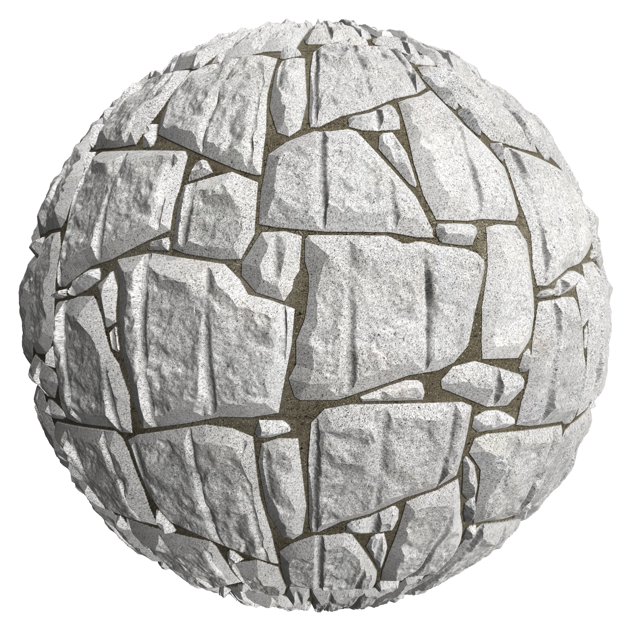 3D sphere preview of Drill Marked Granite, Drystone seamless texture