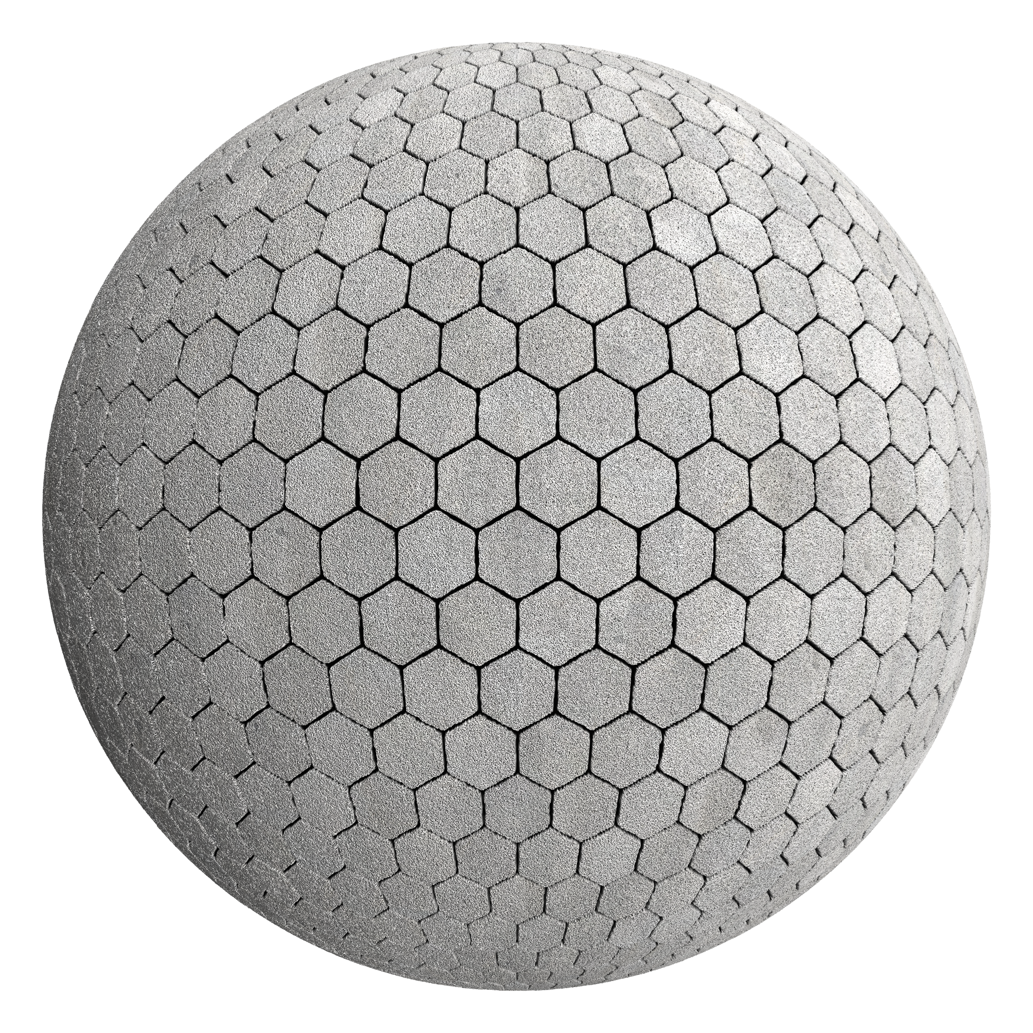 3D sphere preview of Granite Hexagonal seamless texture