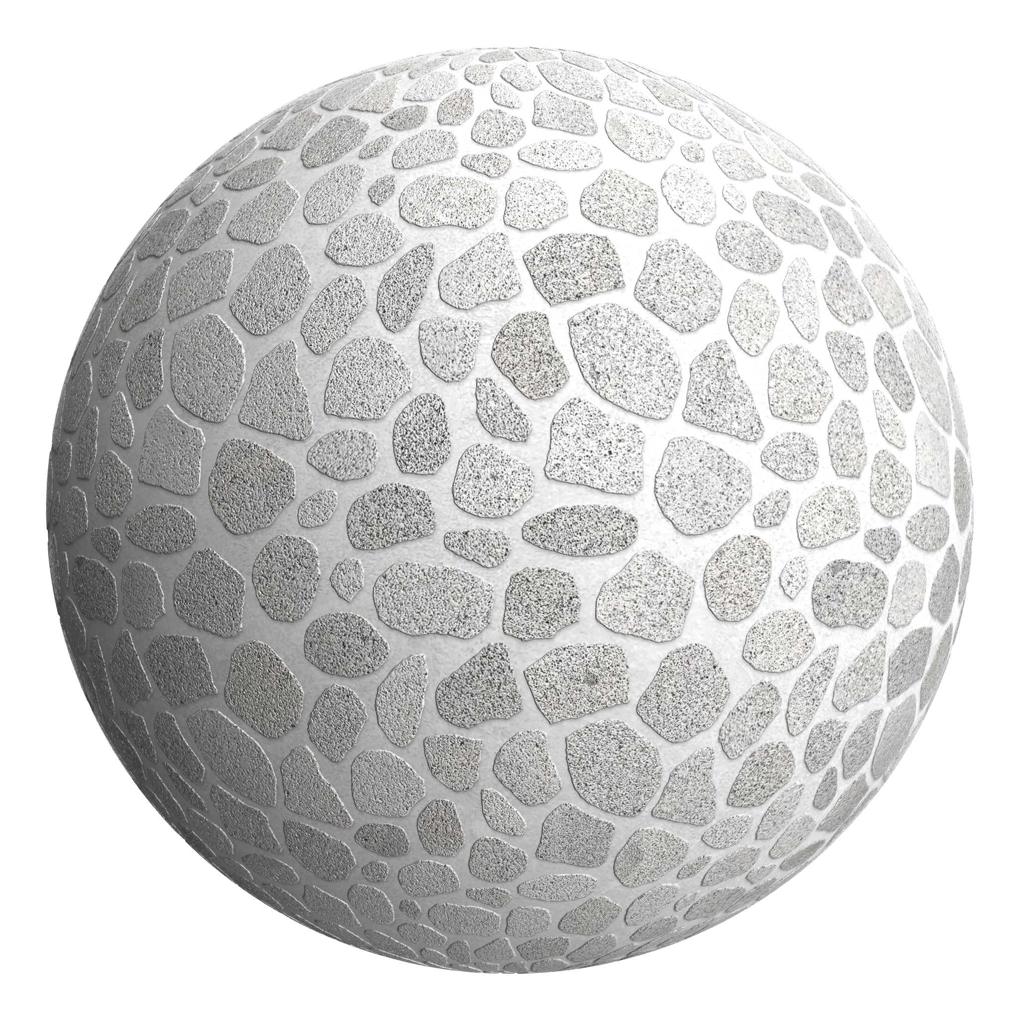 3D sphere preview of Granite, Rounded Rubble seamless texture