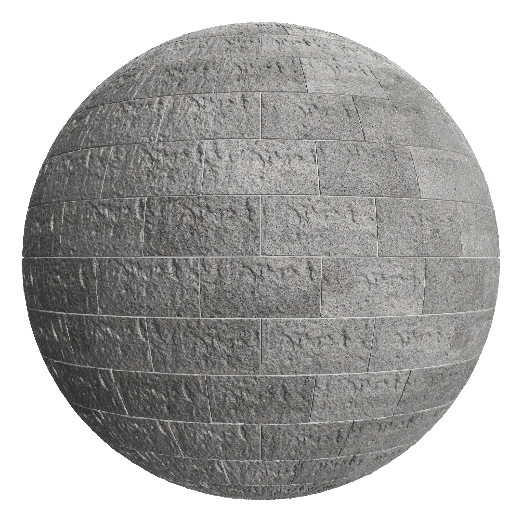 3D sphere preview of Flamed Granite, Stretcher seamless texture