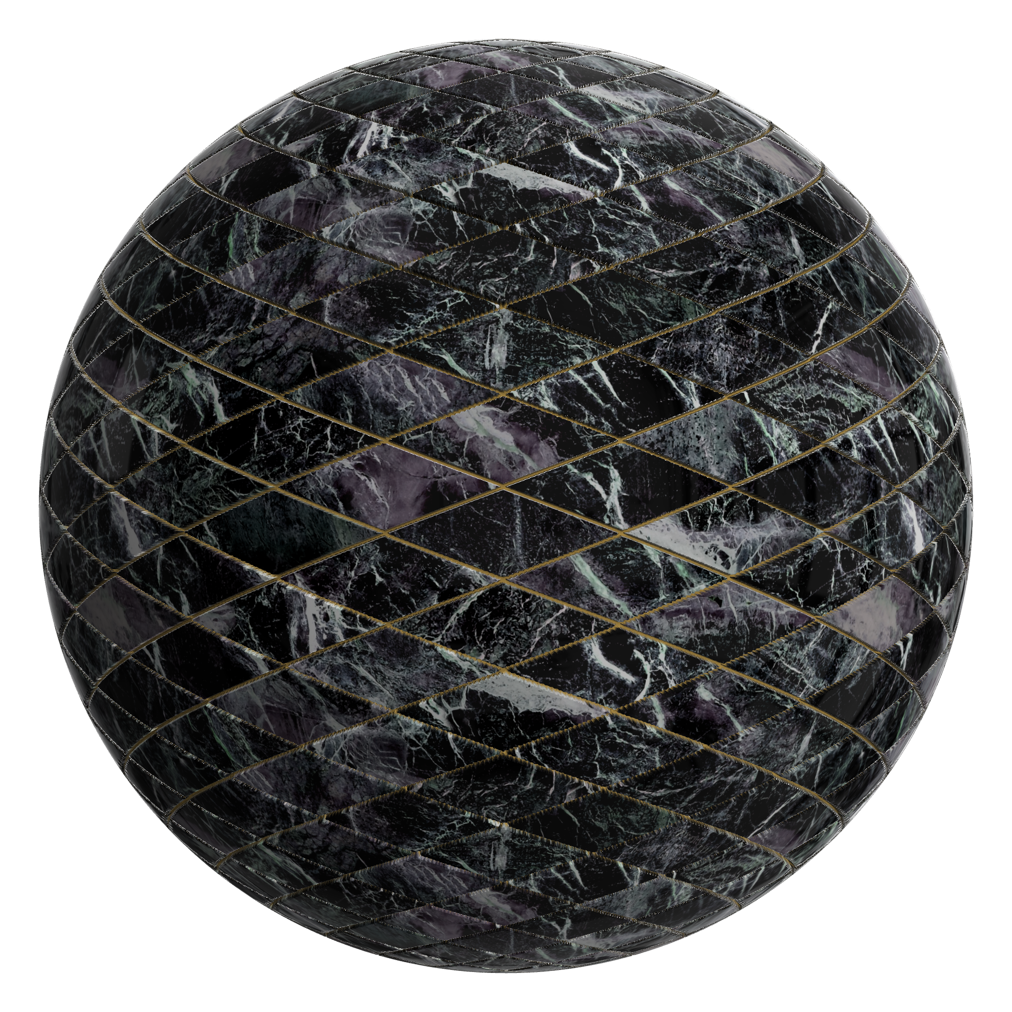 3D sphere preview of Green Marble Diamond seamless texture