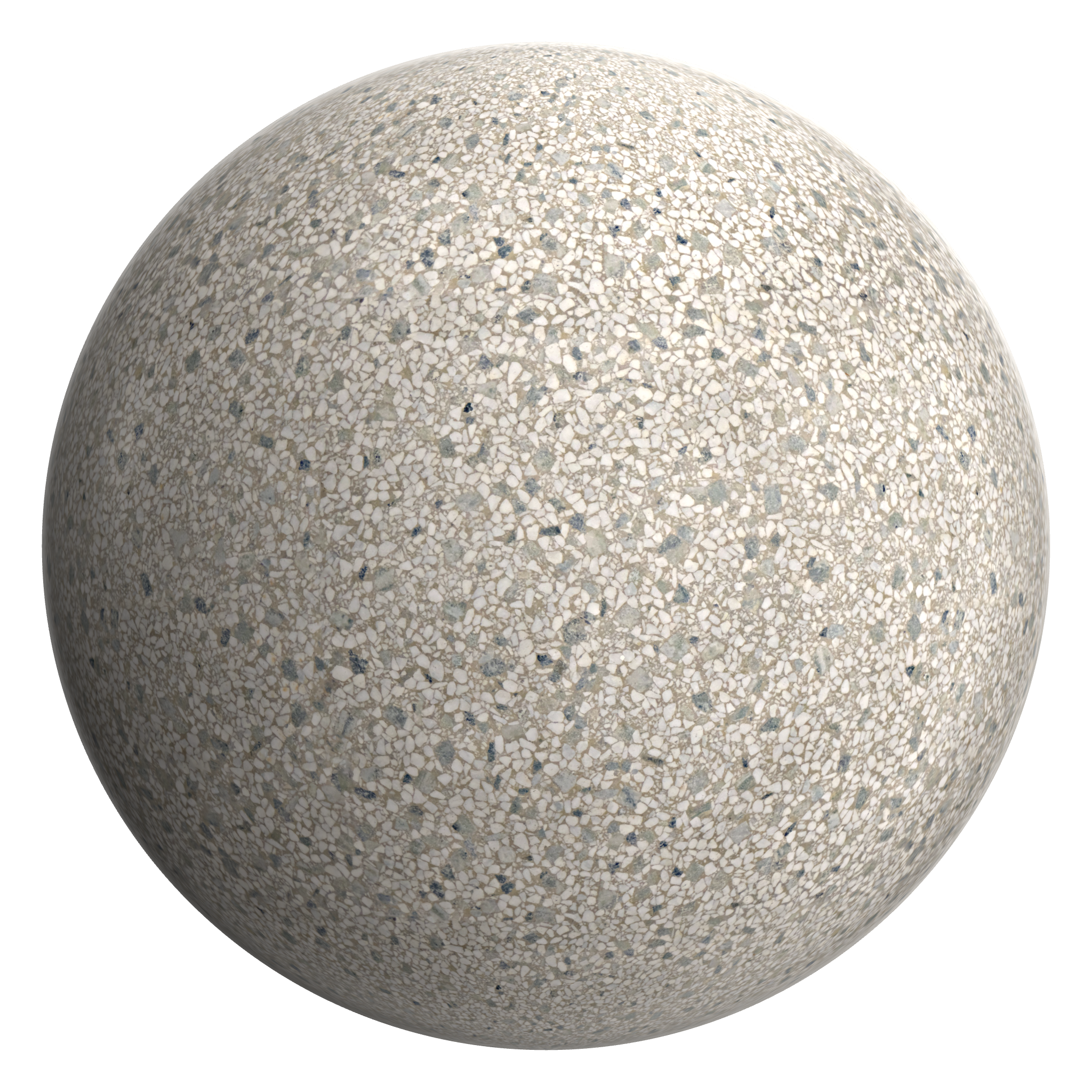 3D sphere preview of Greige Terrazzo seamless texture