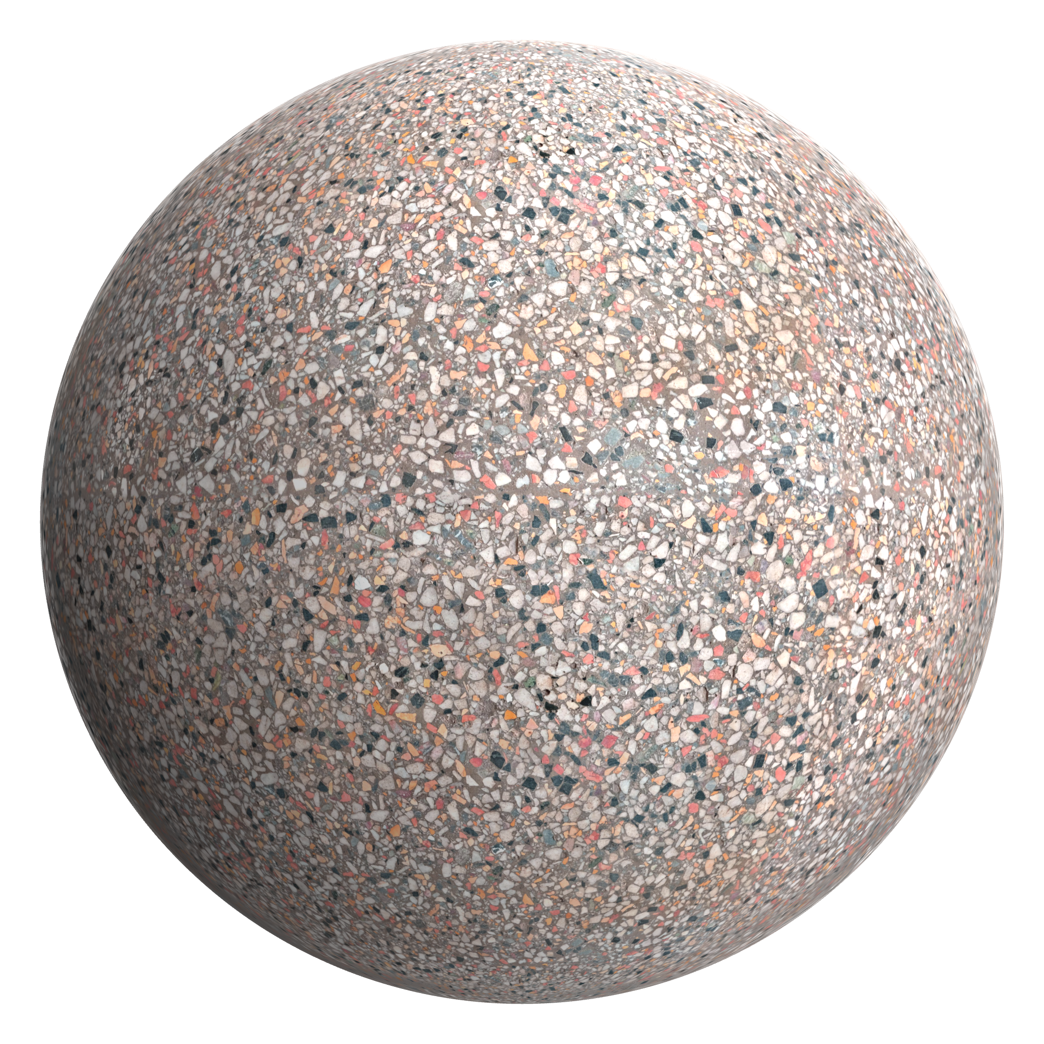 3D sphere preview of Holmlea Terrazzo seamless texture