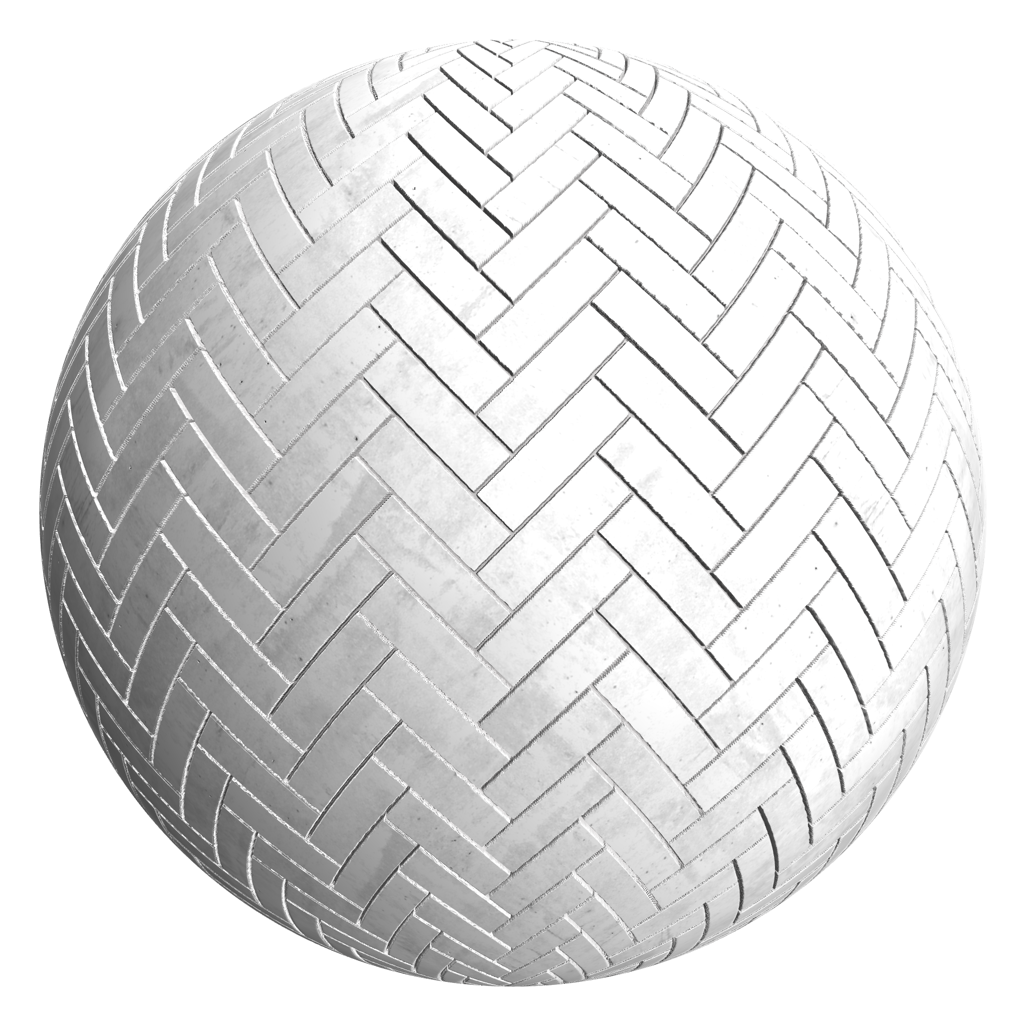 3D sphere preview of In Situ Concrete Herringbone seamless texture