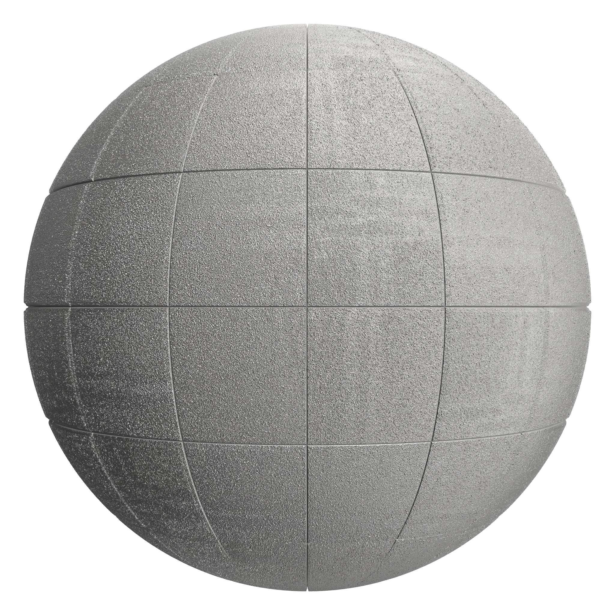 3D sphere preview of Light Grey Powder Coated Metal Stack seamless texture