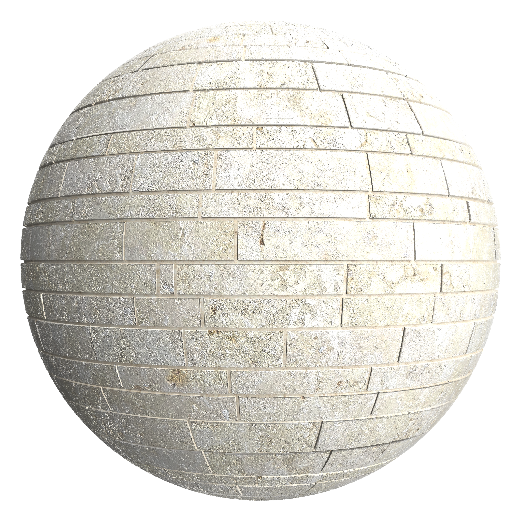 3D sphere preview of Limestone Ashlar seamless texture