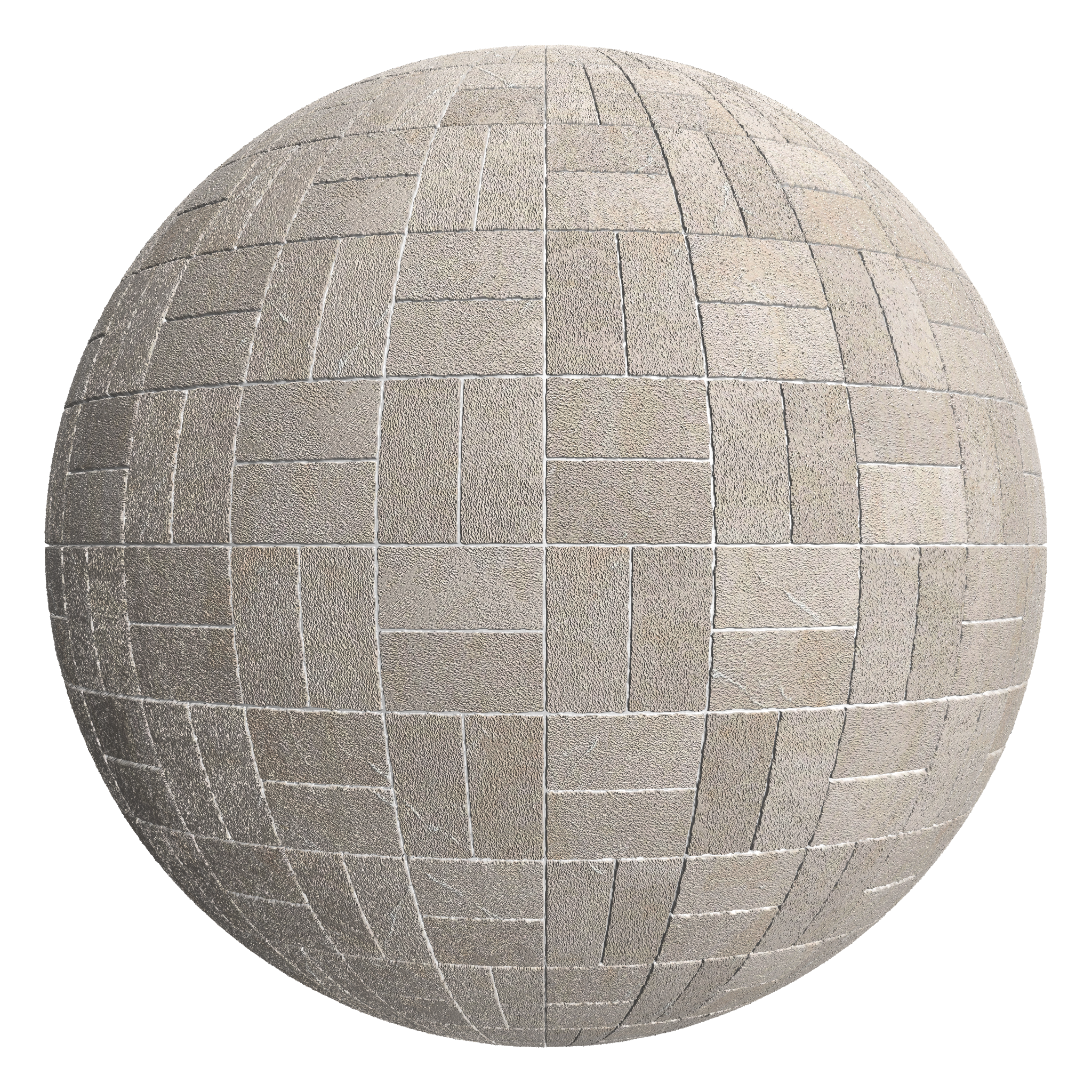 3D sphere preview of Limestone Basketweave seamless texture