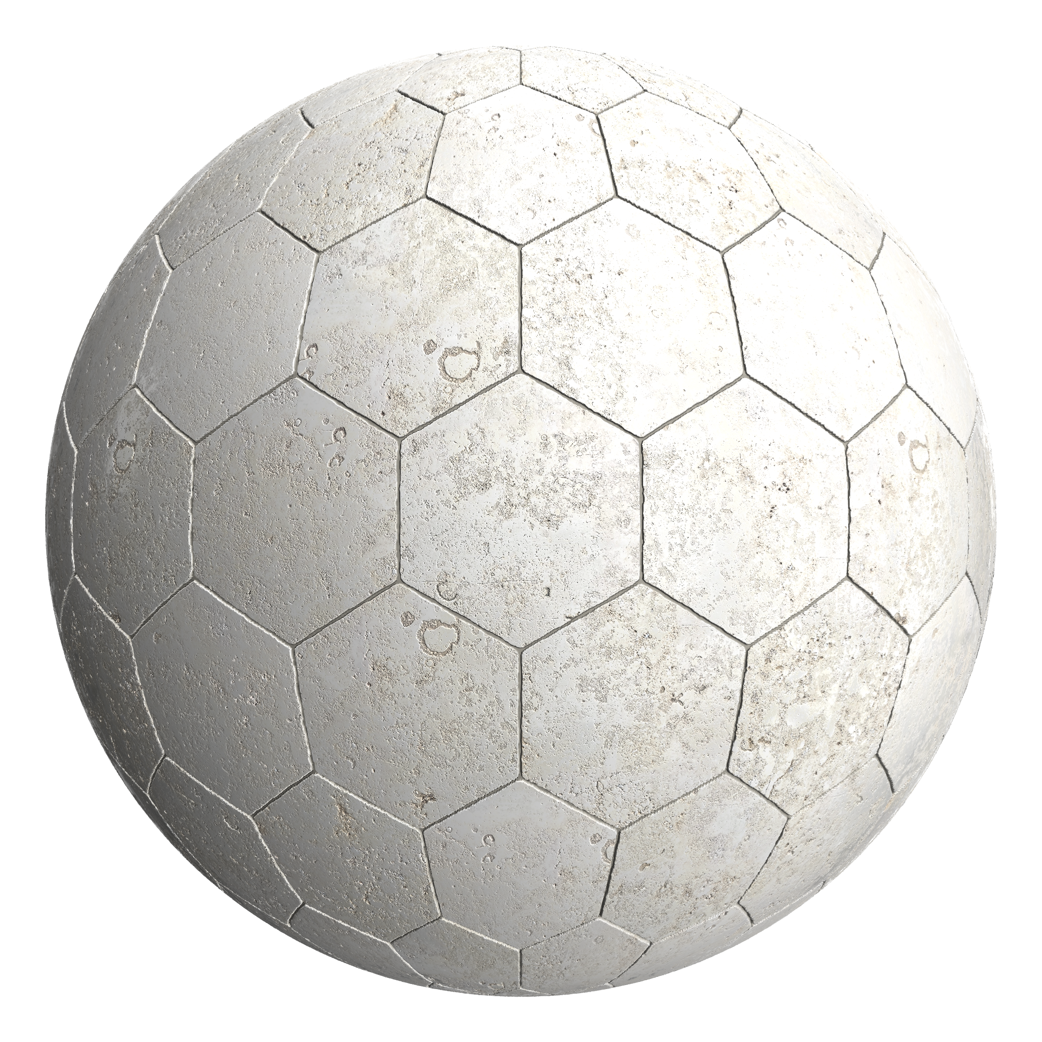 3D sphere preview of Limestone Hexagonal seamless texture