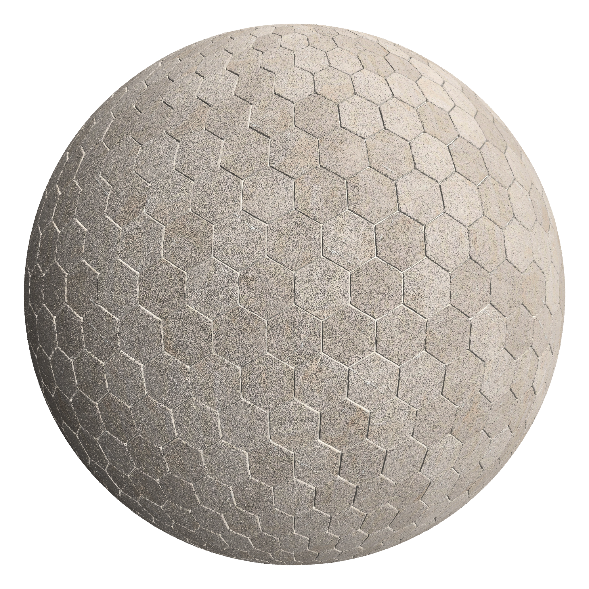 3D sphere preview of Limestone Hexagonal seamless texture