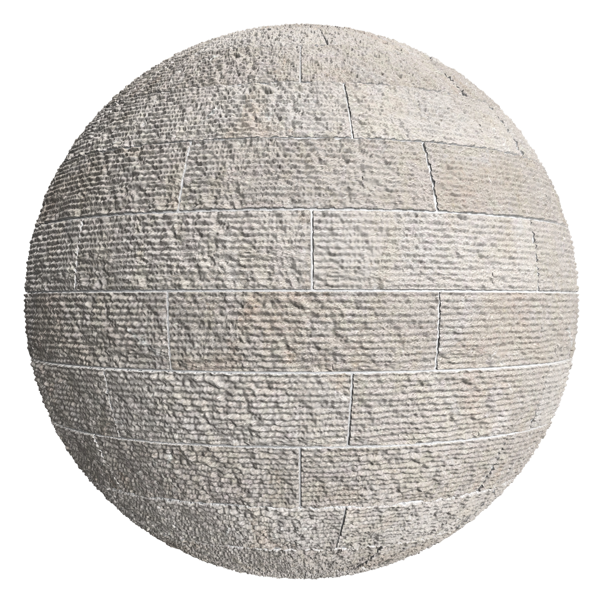 3D sphere preview of Grooved Limestone, Staggered  seamless texture