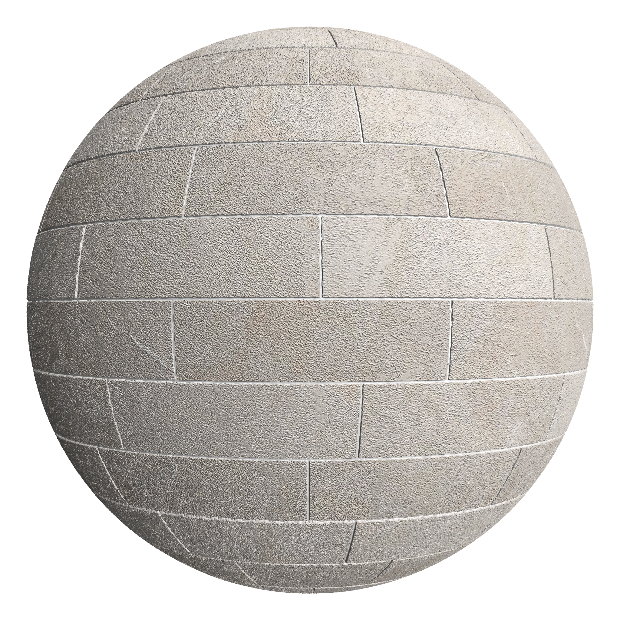3D sphere preview of Limestone Staggered seamless texture