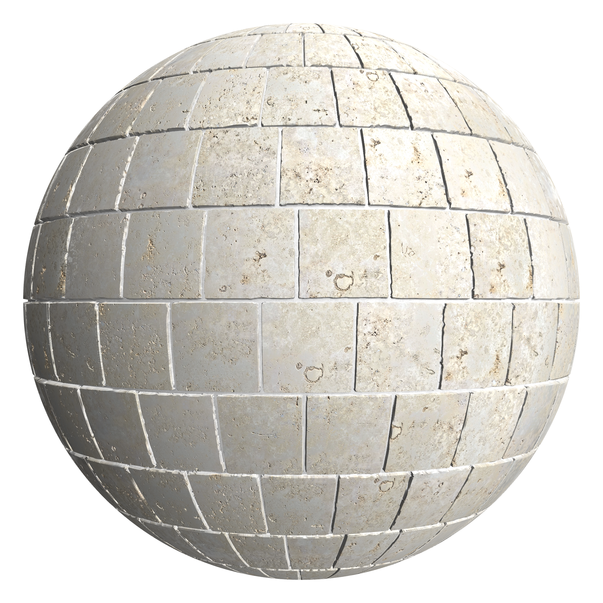 3D sphere preview of Limestone Staggered seamless texture
