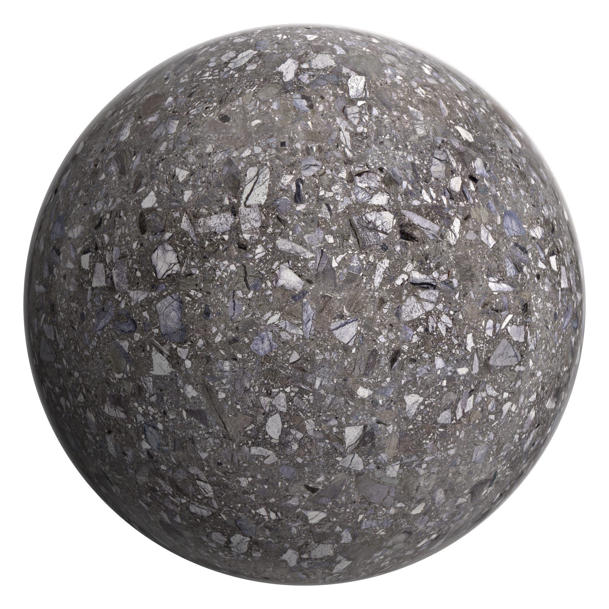 3D sphere preview of Terrazzo seamless texture