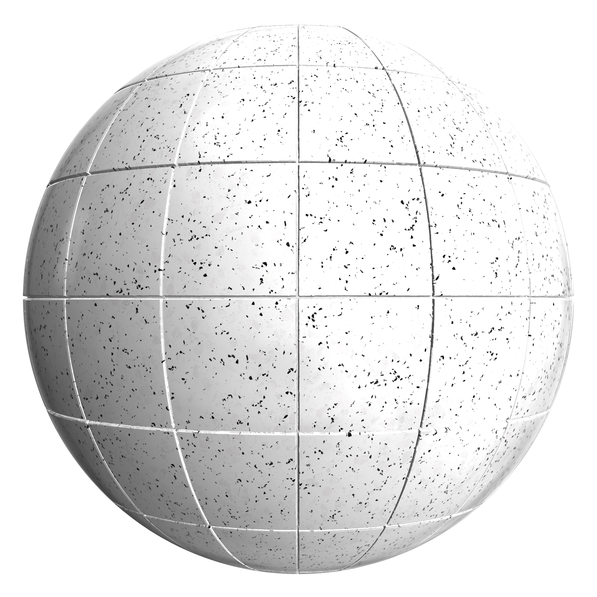 3D sphere preview of Mono Terrazzo Stack seamless texture