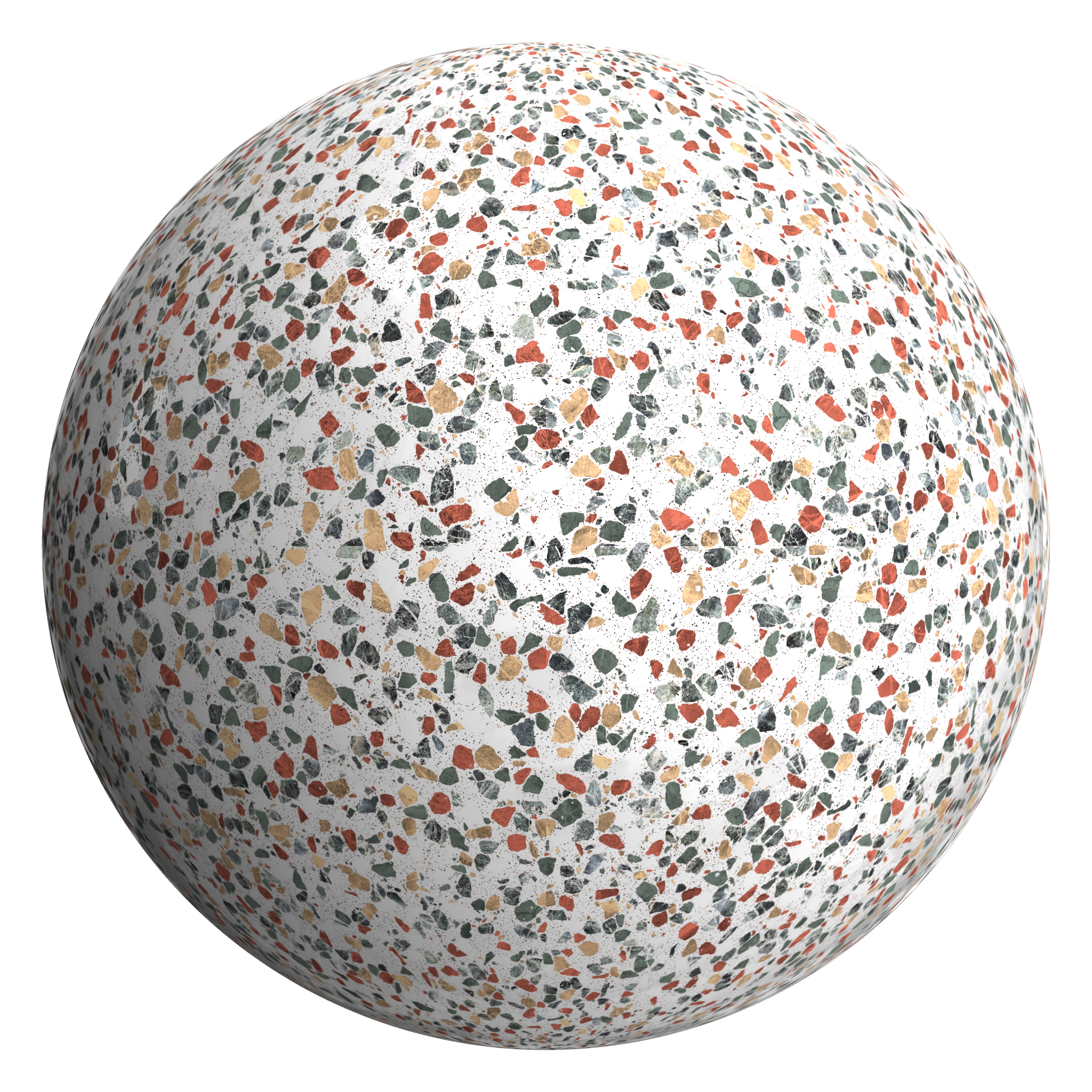 3D sphere preview of Montanita Terrazzo seamless texture