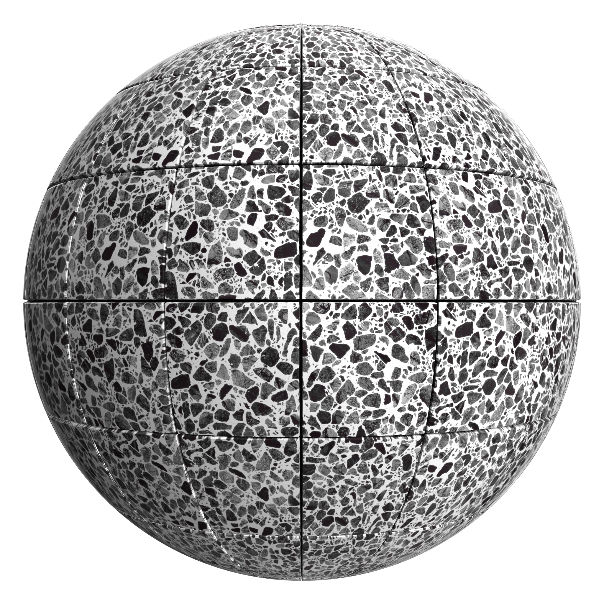 3D sphere preview of Nolli Terrazzo Stack seamless texture