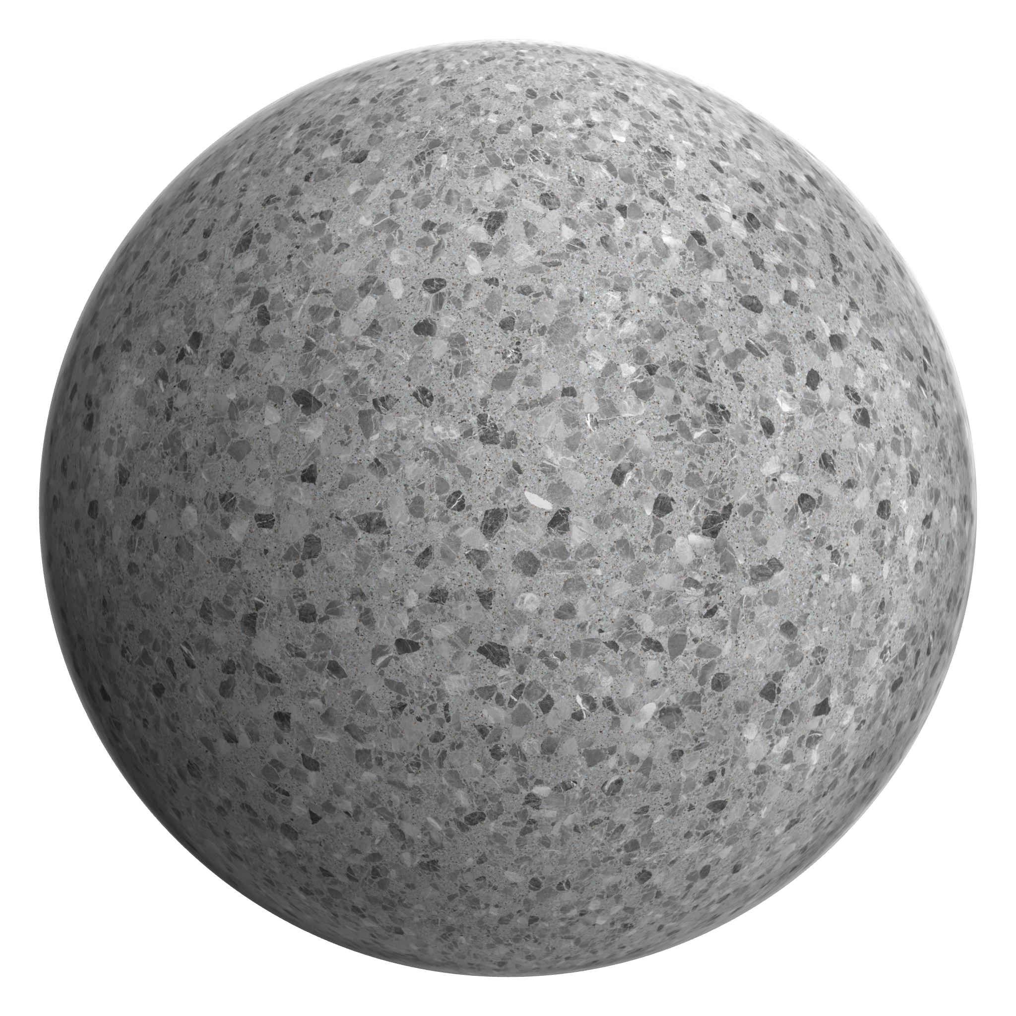 3D sphere preview of Ombra Terrazzo seamless texture