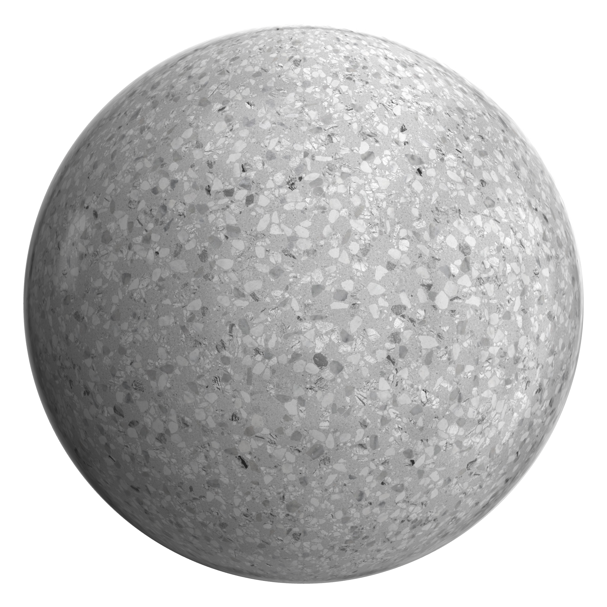 3D sphere preview of Oscuro Terrazzo seamless texture