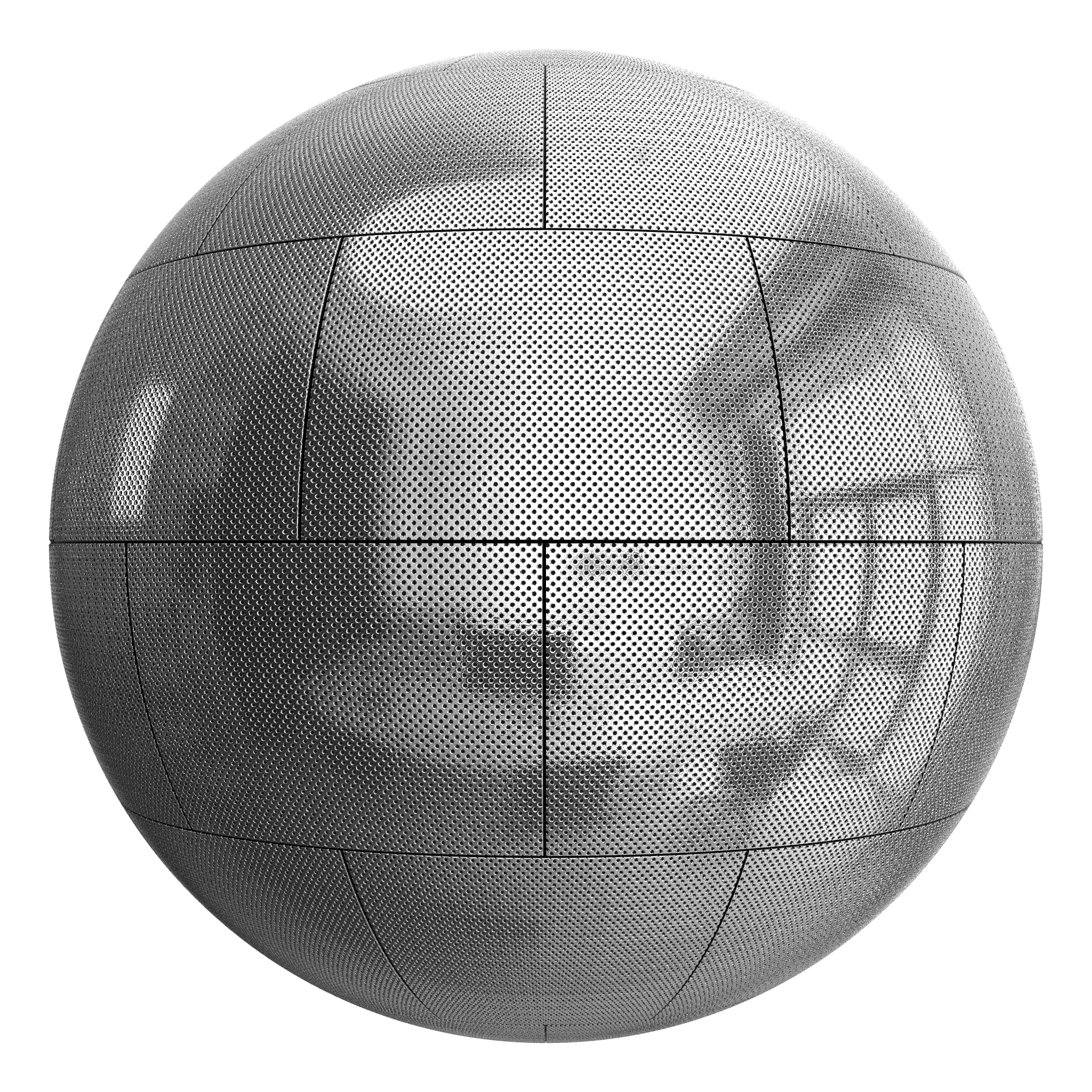 3D sphere preview of Perforated Metal Acoustic Panel Stretcher seamless texture