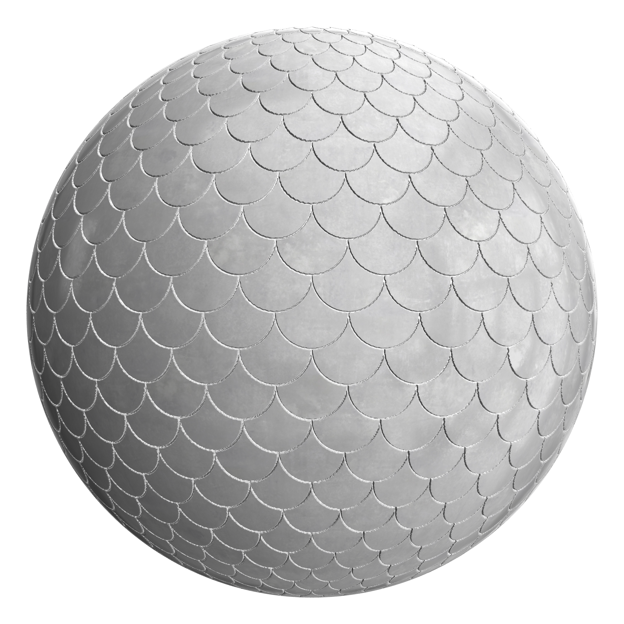 3D sphere preview of Polished Concrete Fishscale seamless texture