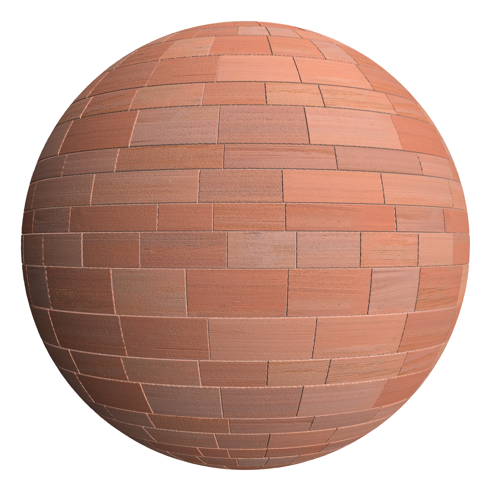3D sphere preview of Red Sandstone Ashlar seamless texture