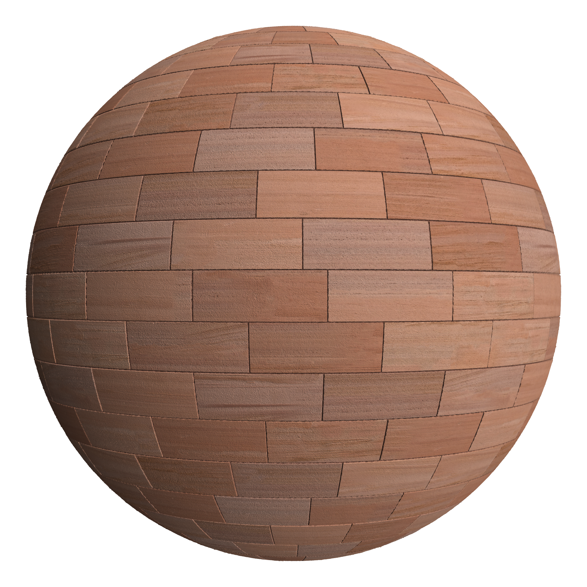 3D sphere preview of Red Sandstone Staggered seamless texture