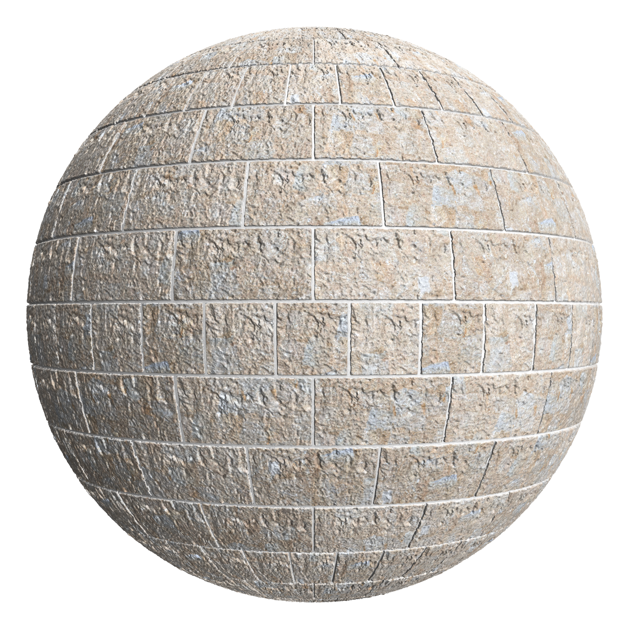 3D sphere preview of Flamed Rough Limestone seamless texture