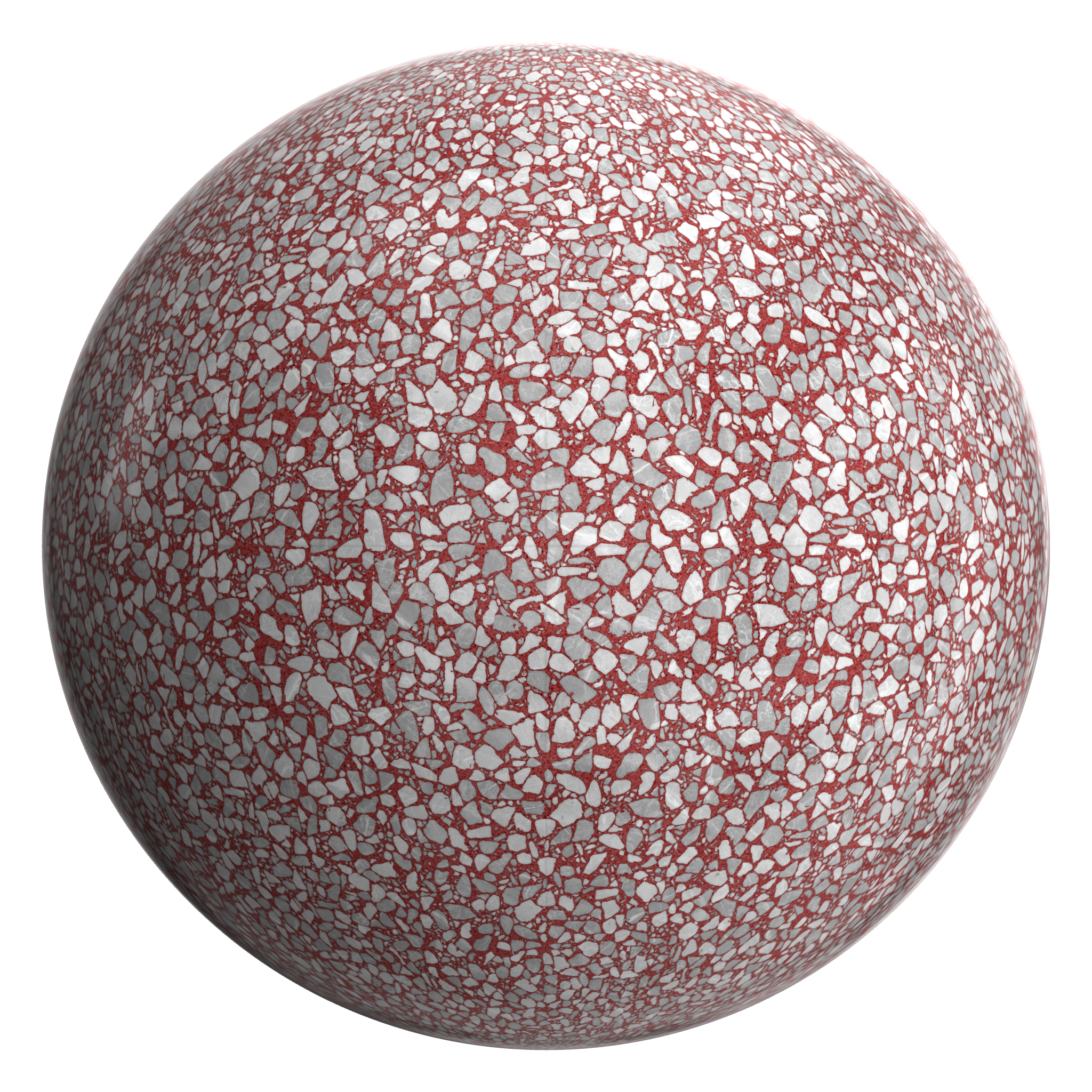 3D sphere preview of Ruby Terrazzo seamless texture