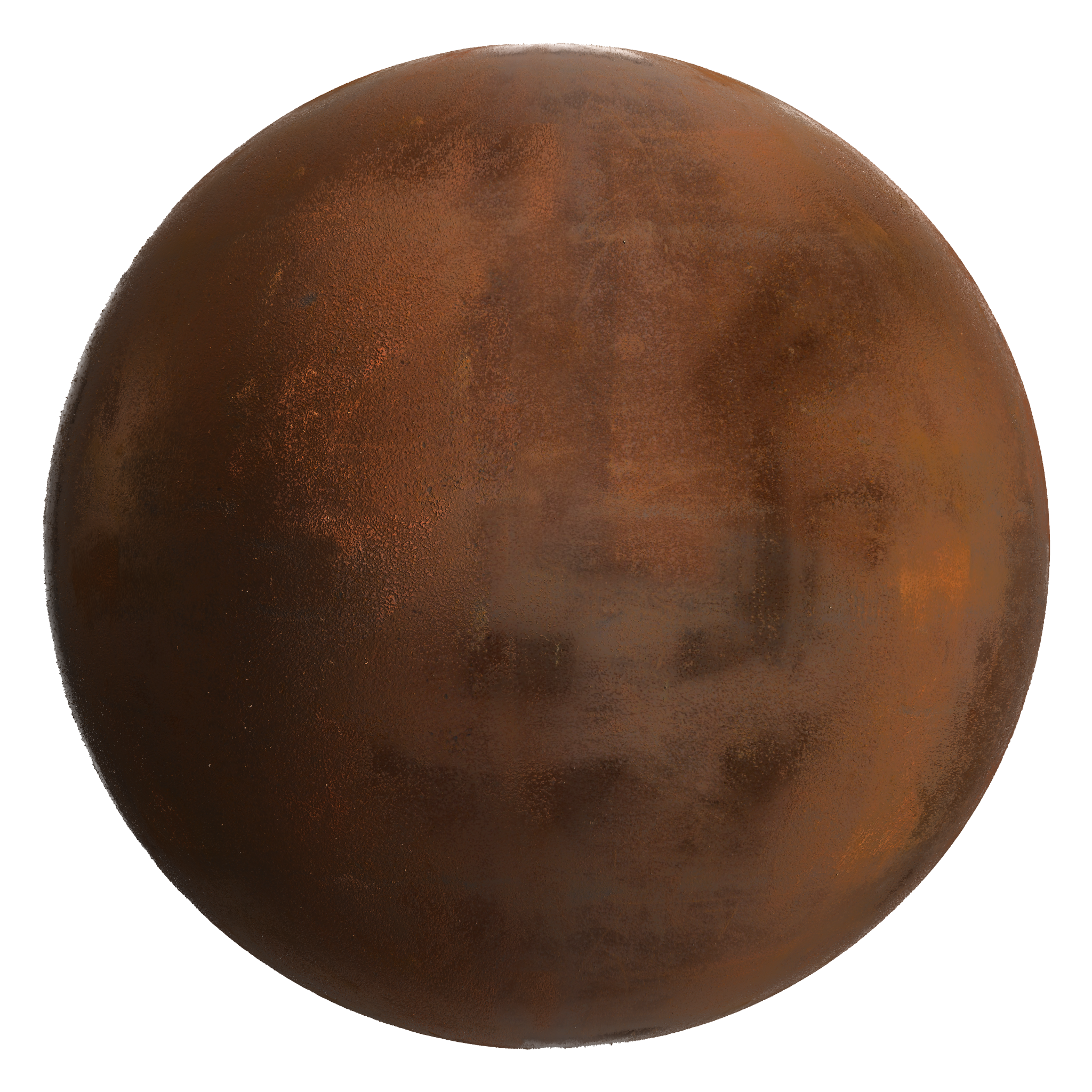 3D sphere preview of Rusted Iron seamless texture