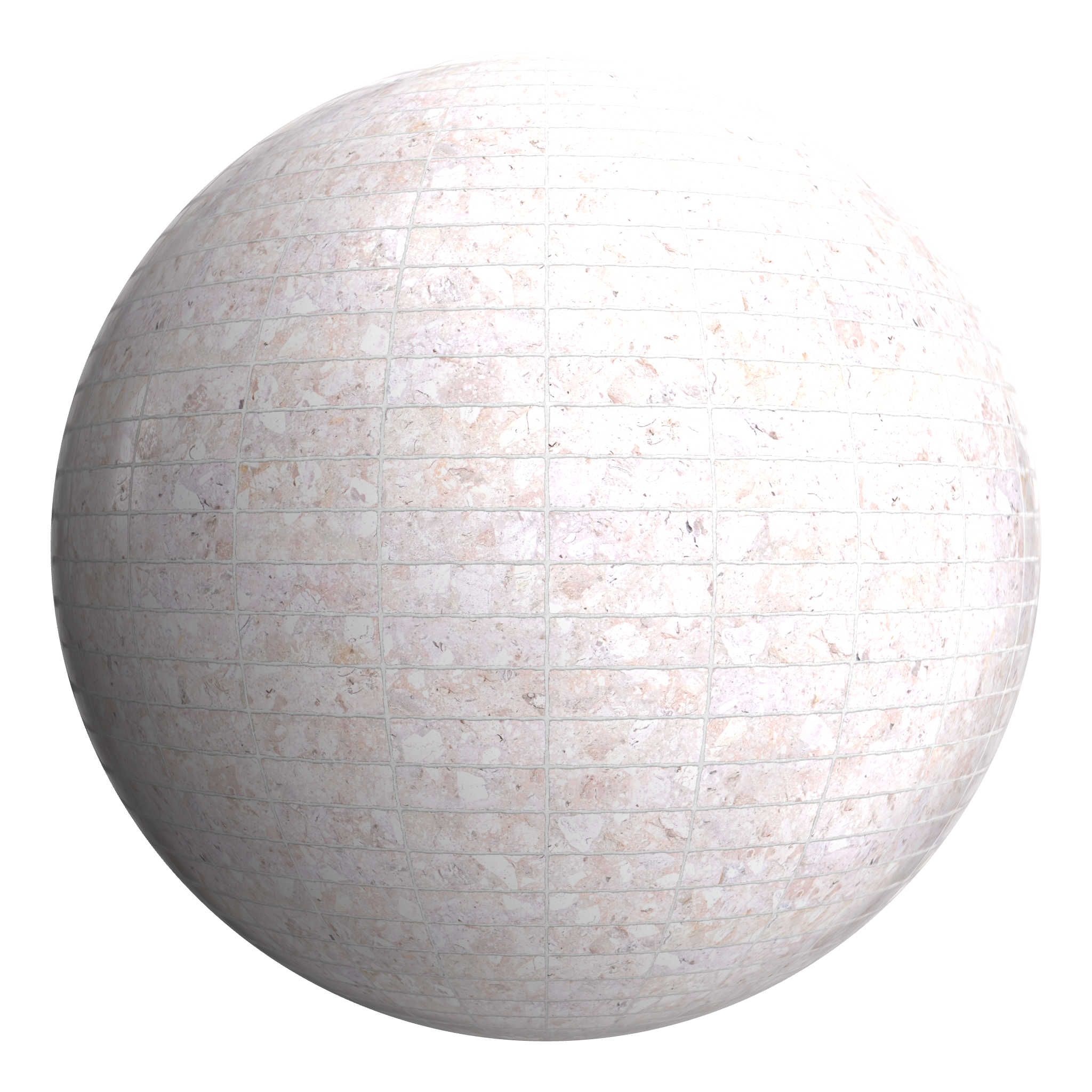 3D sphere preview of Terrazzo Stack seamless texture