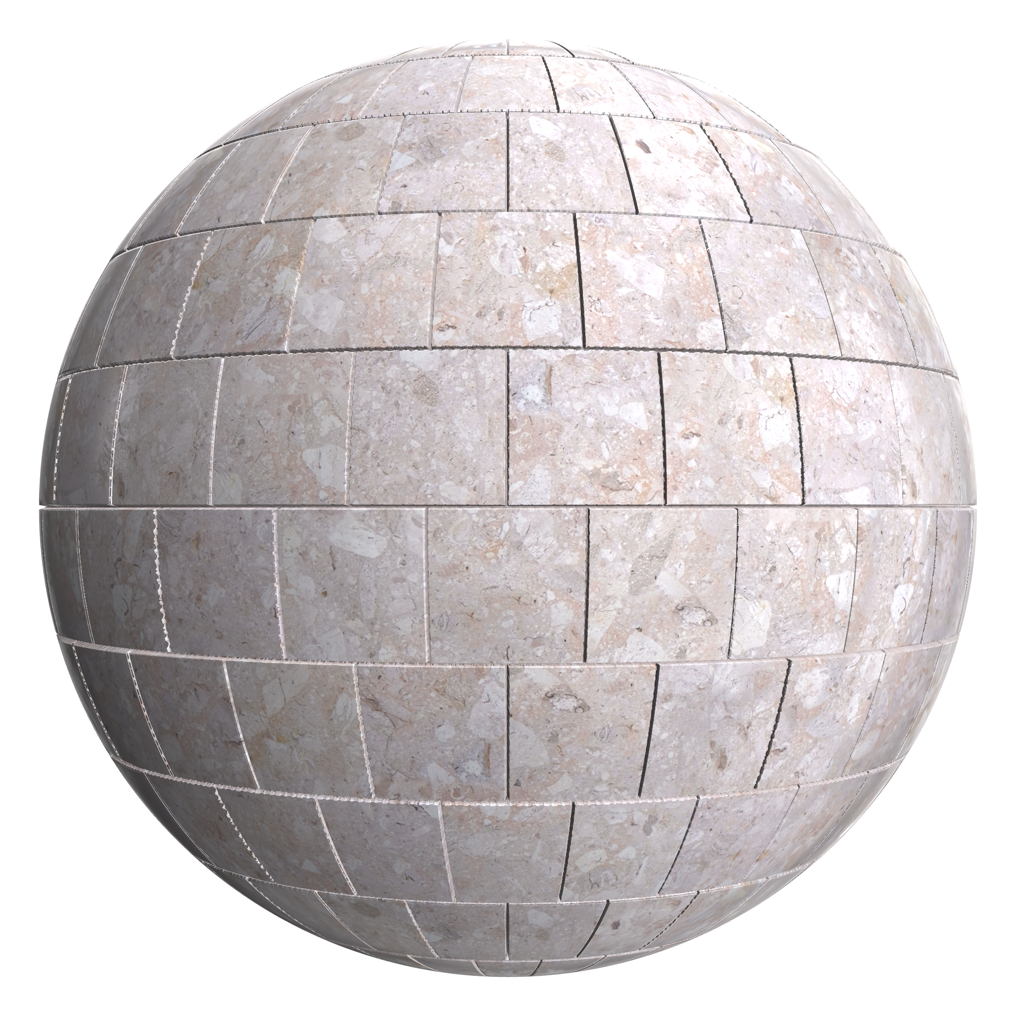3D sphere preview of Terrazzo Stretcher seamless texture