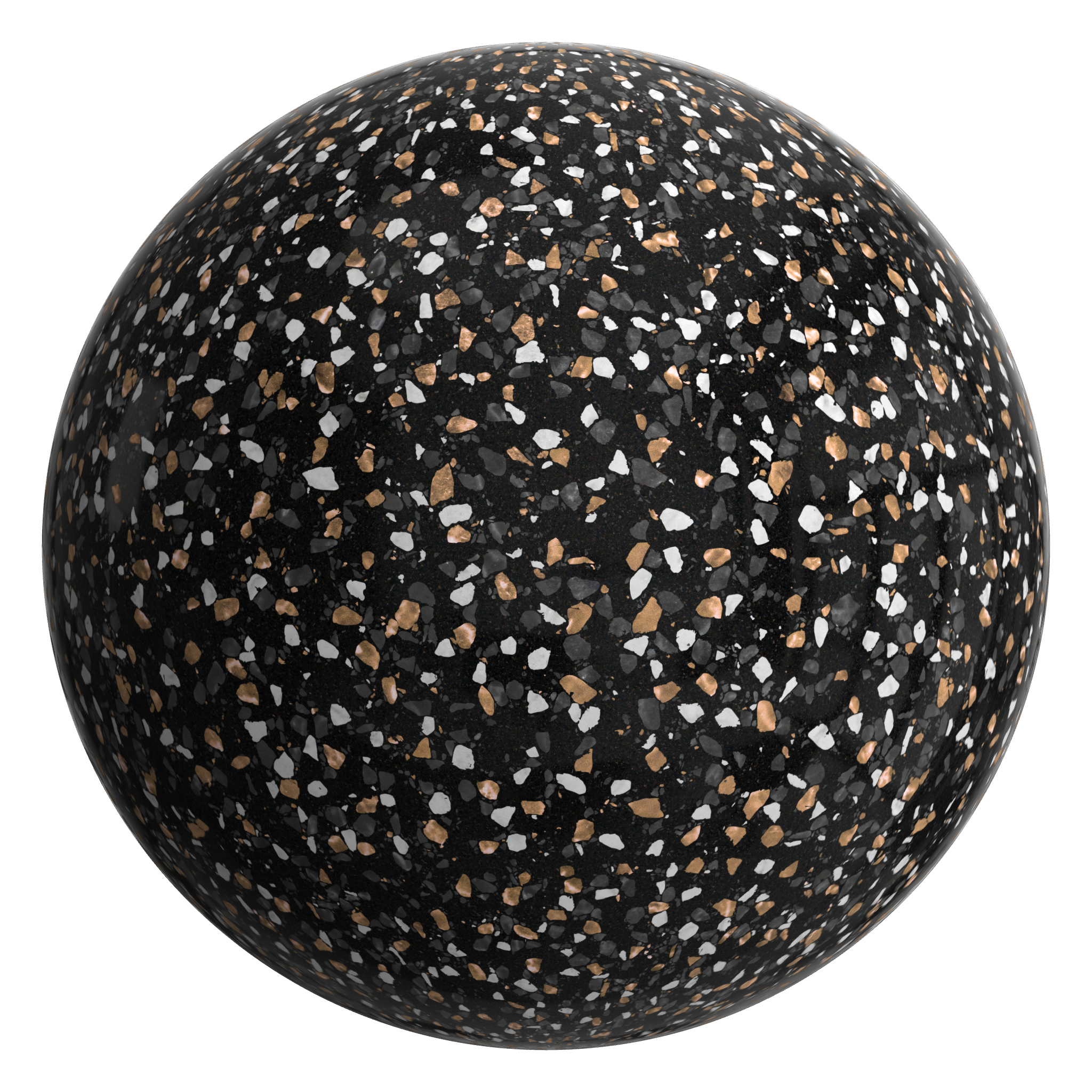 3D sphere preview of Sirocco Terrazzo seamless texture