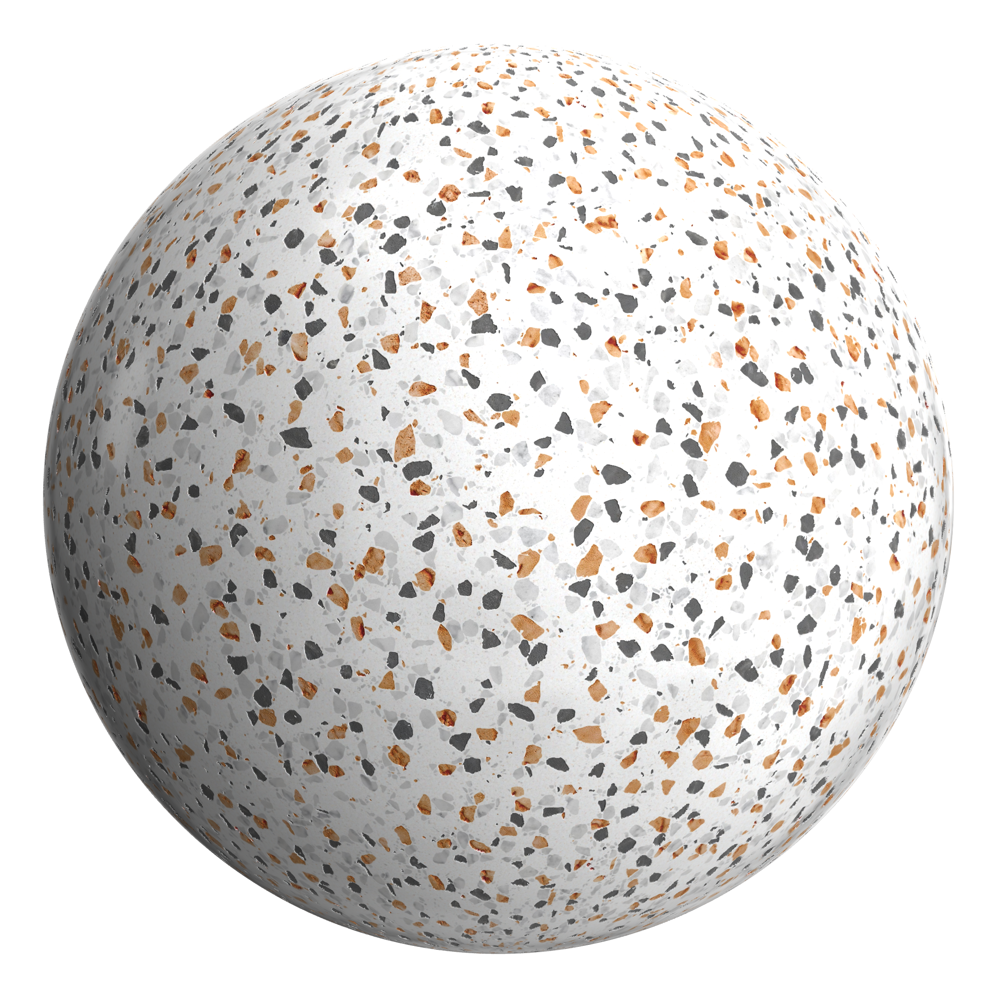 3D sphere preview of Sirocco Terrazzo seamless texture