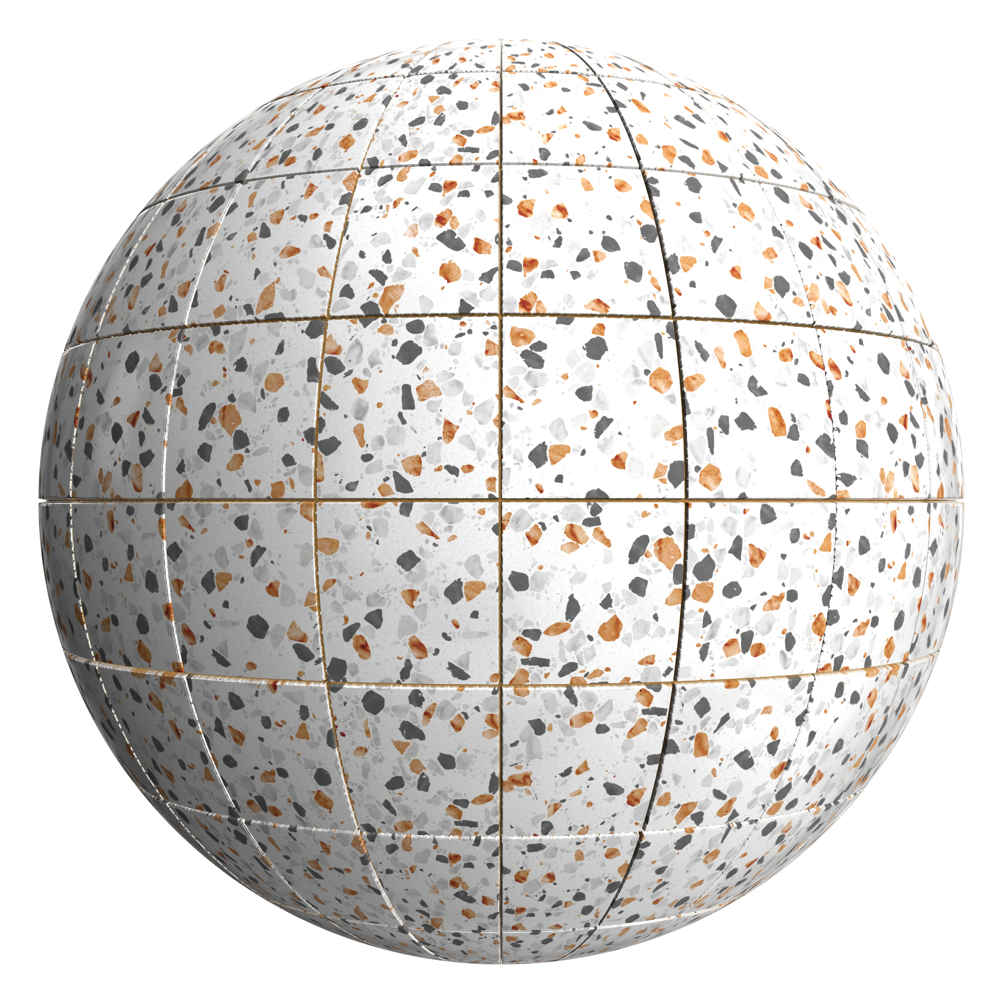 3D sphere preview of Sirocco Terrazzo Stack seamless texture