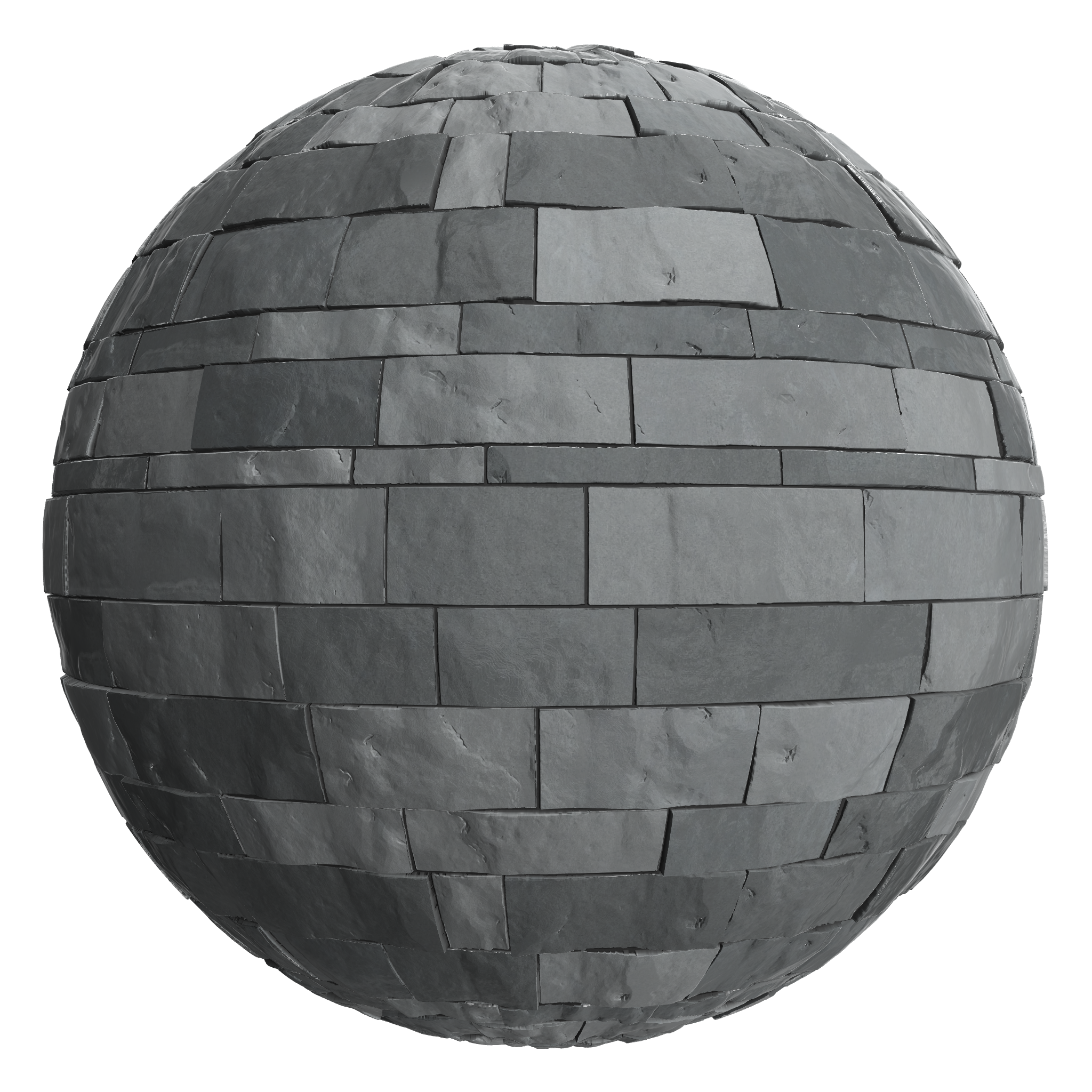 3D sphere preview of Slate, Ashlar seamless texture