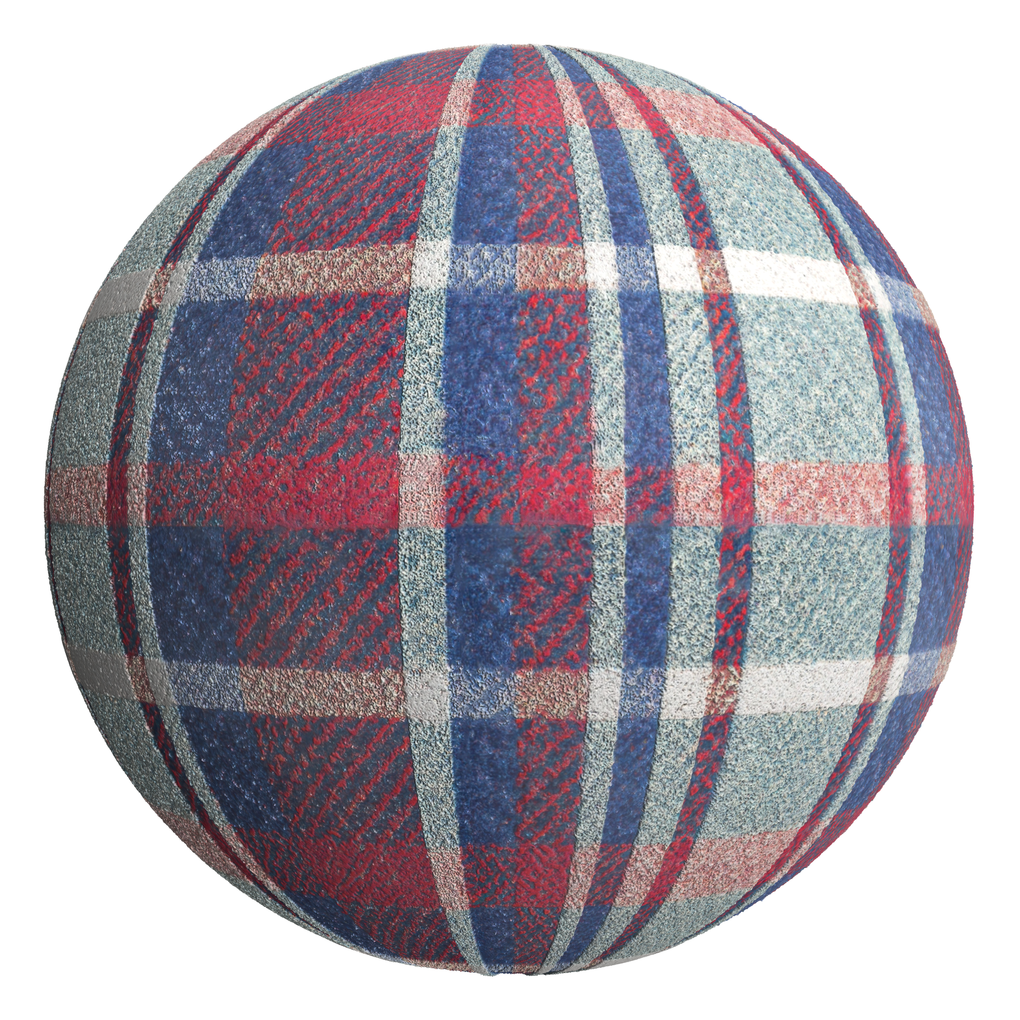 3D sphere preview of Tartan seamless texture