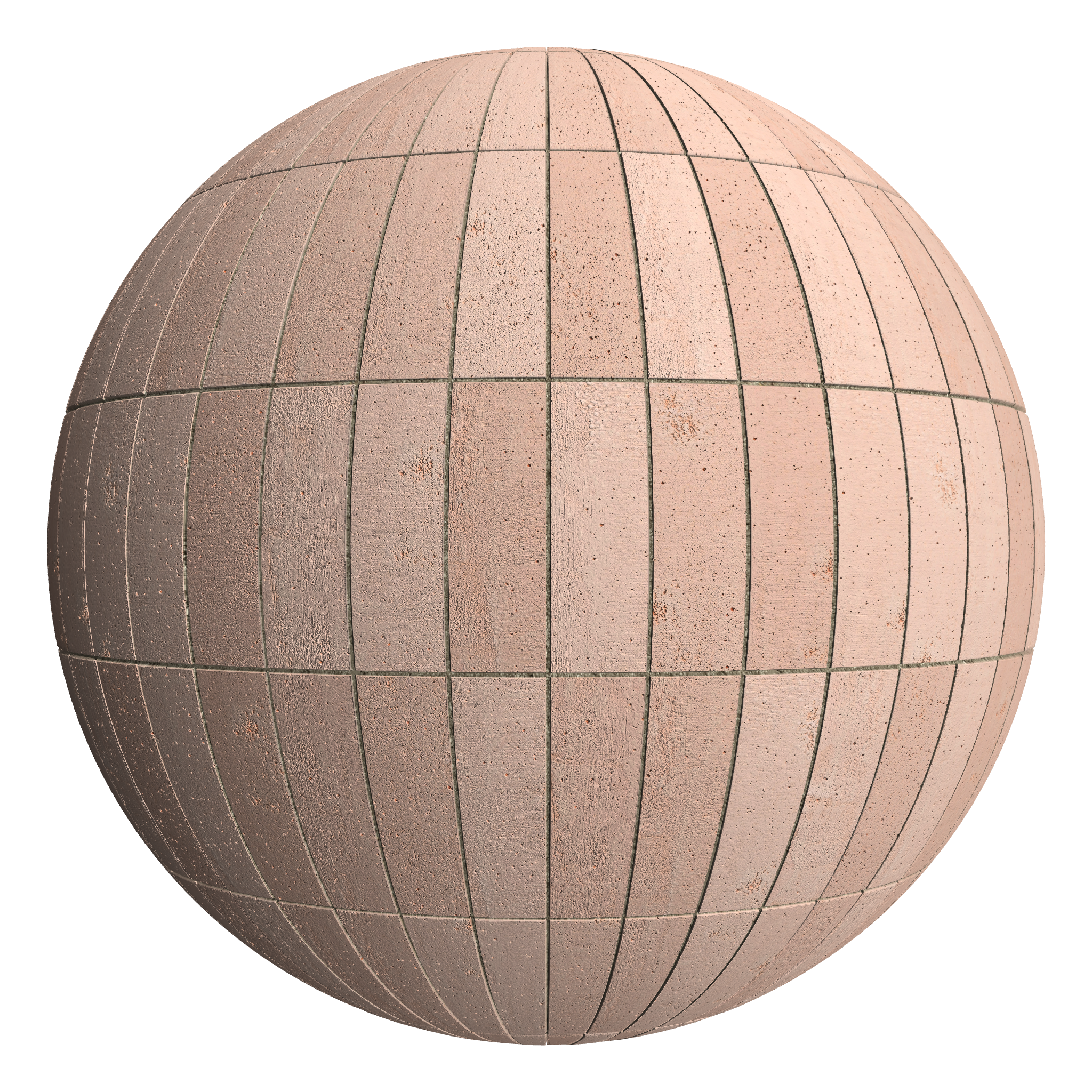 3D sphere preview of Terracotta Stack seamless texture