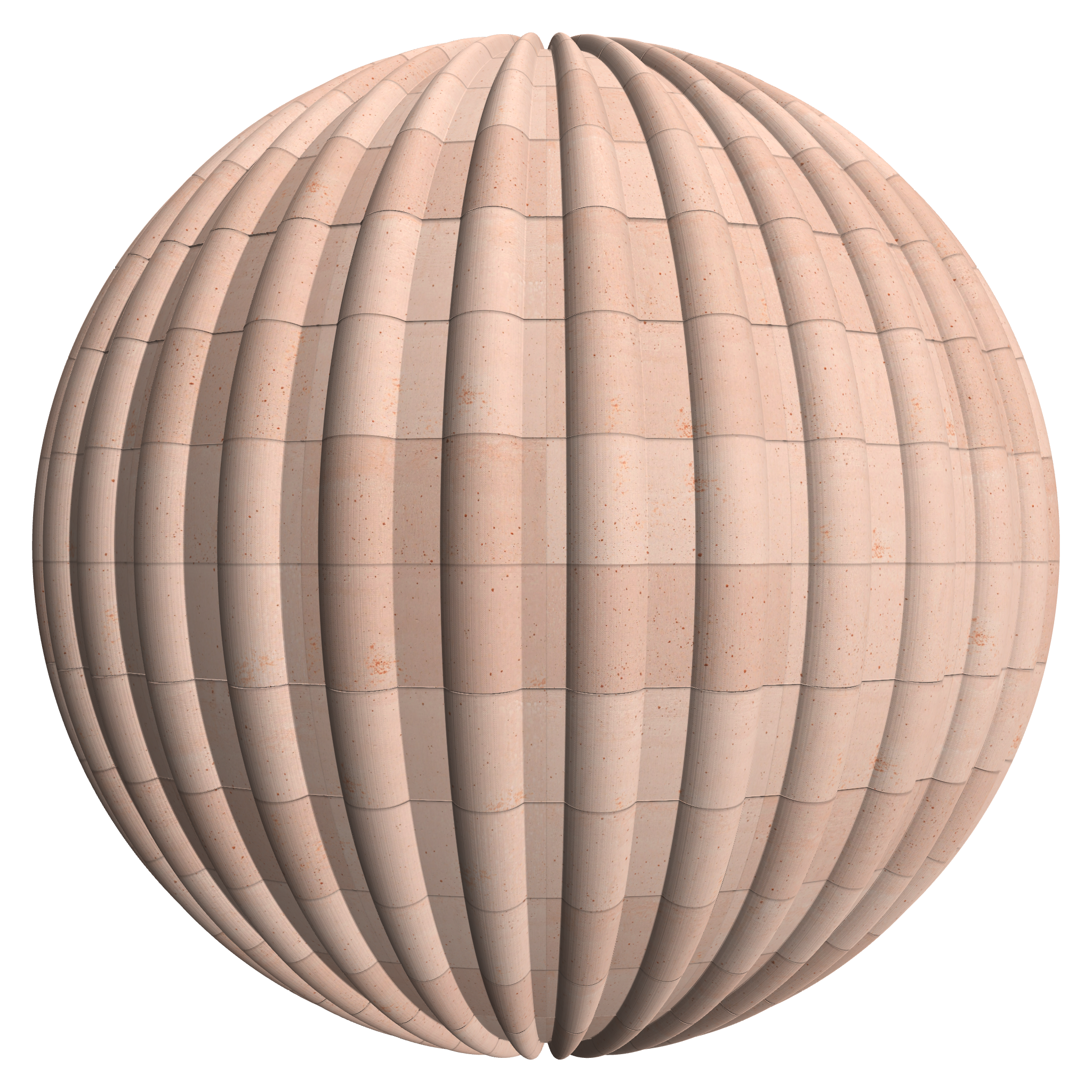 3D sphere preview of Terracotta Roman Roof Tile seamless texture